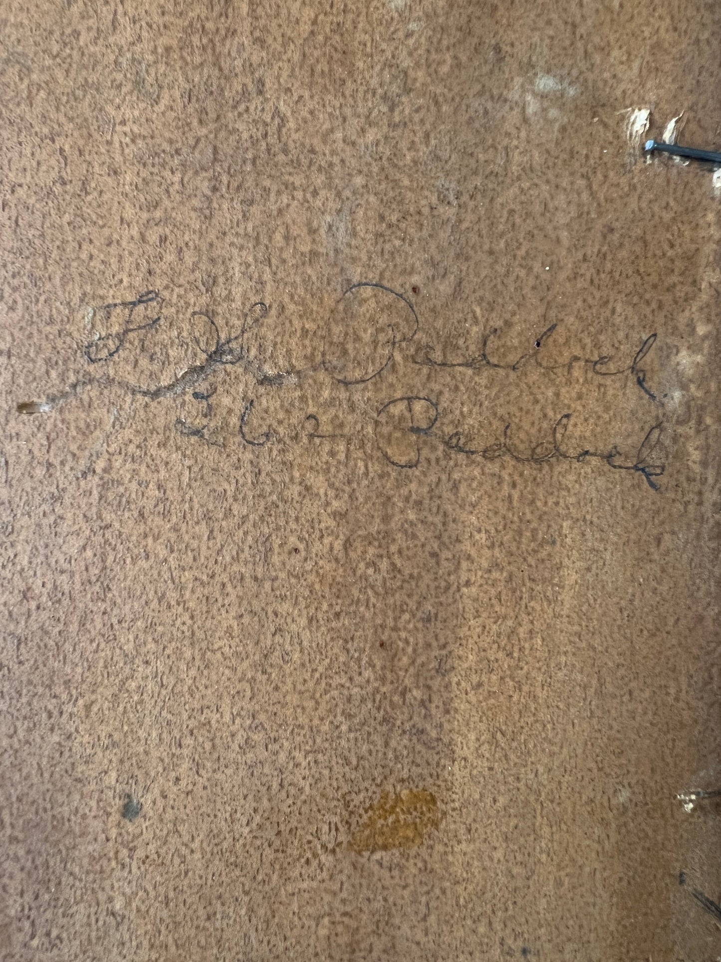 Antique American West Mountain Landscape Painting in Dark Gold Wood Frame