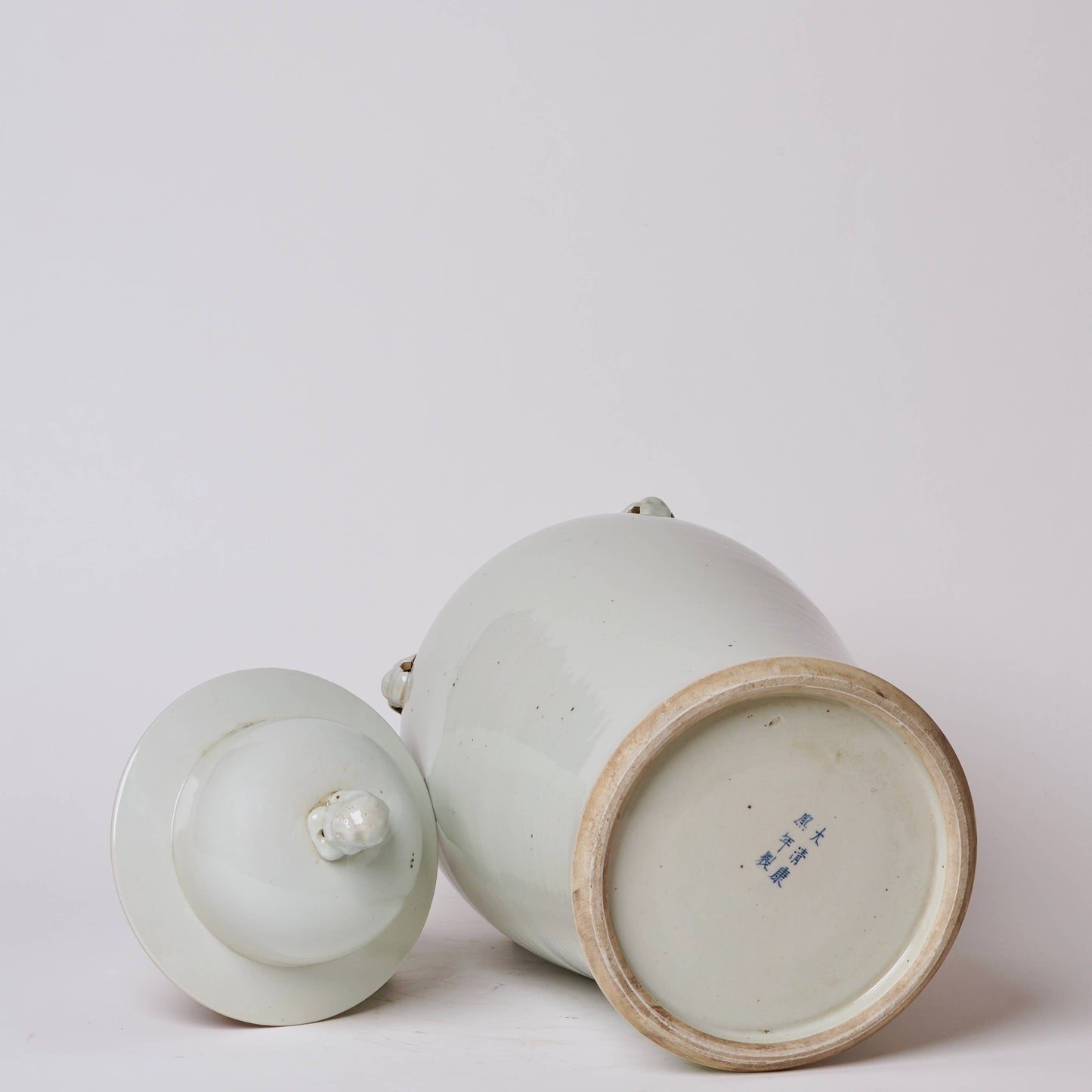 Rustic Creamy White Porcelain Temple Jar