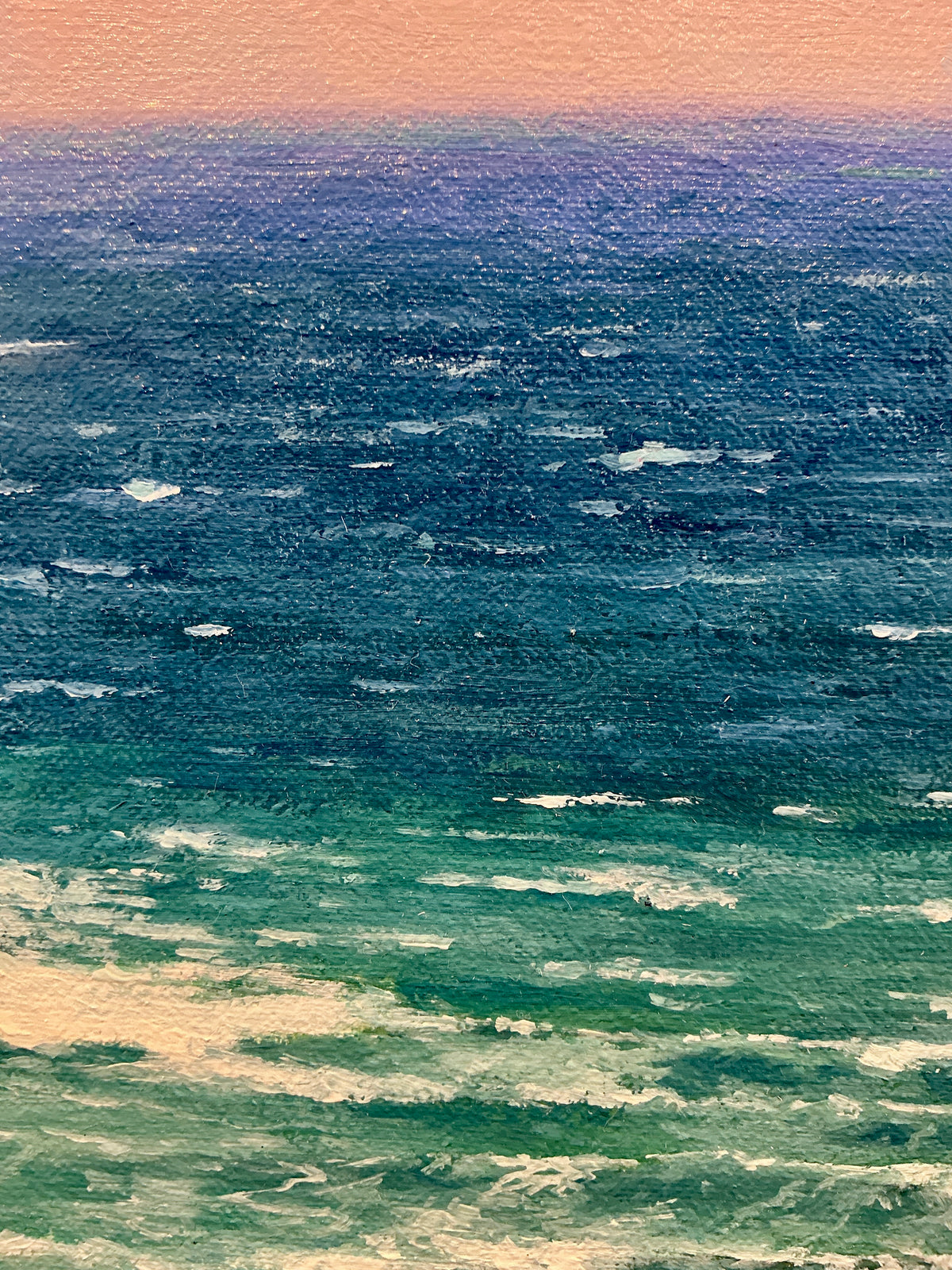 Anthony R. Thompson View From Aquinnah Martha's Vineyard Landscape Oil Painting in Gold Frame
