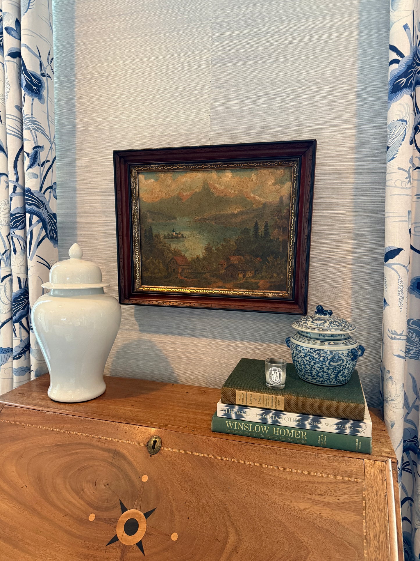 19th Century European Landscape Oil Painting in Eastlake Gold Wood Frame