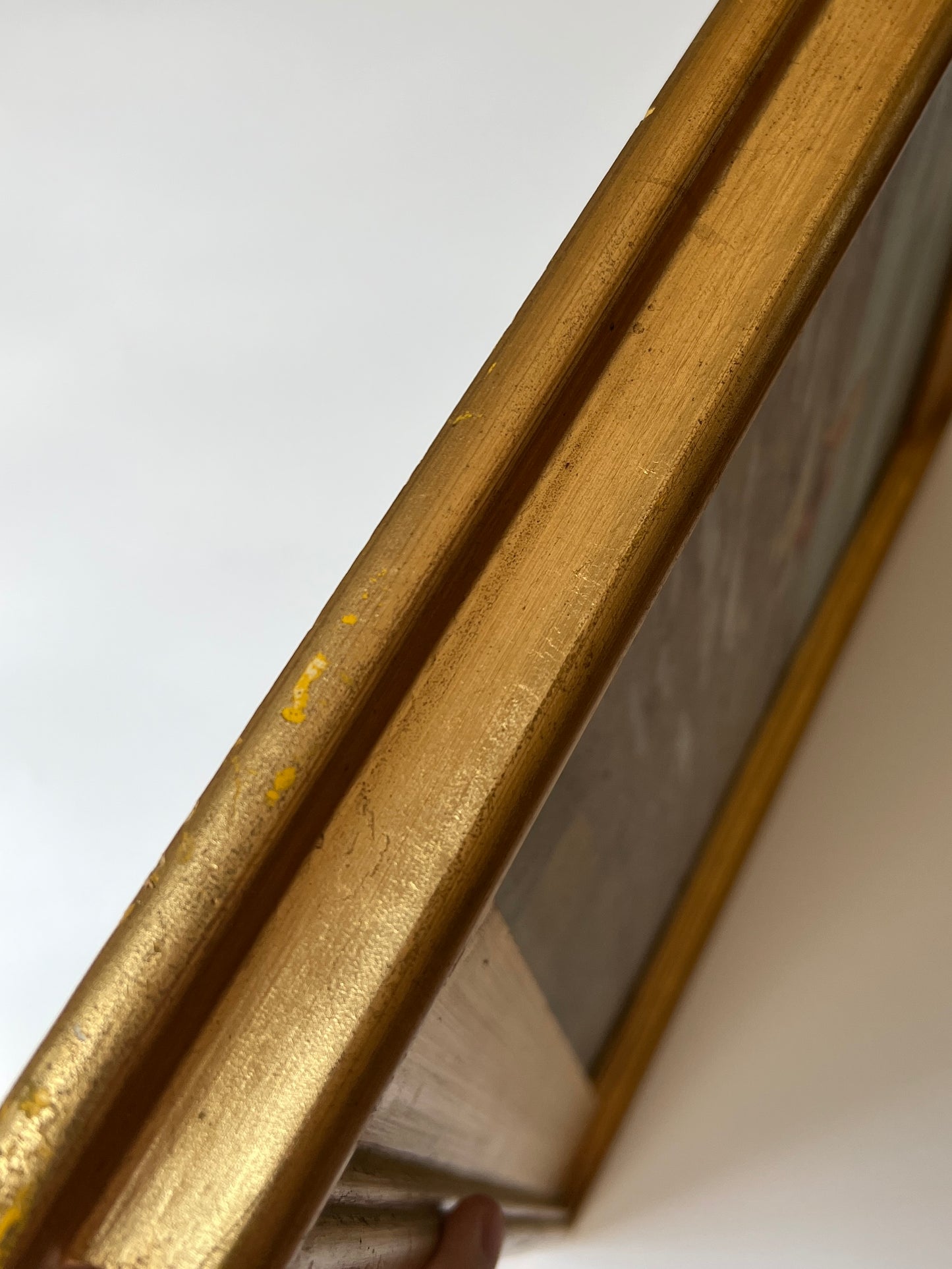 W. Perry New England Clamdigger Coastal Landscape Oil Painting in Gold Frame