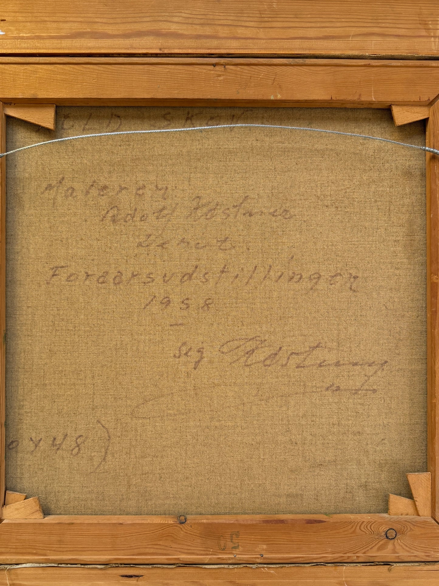 1950s Verdant Forest Landscape Oil Painting in Gold Frame