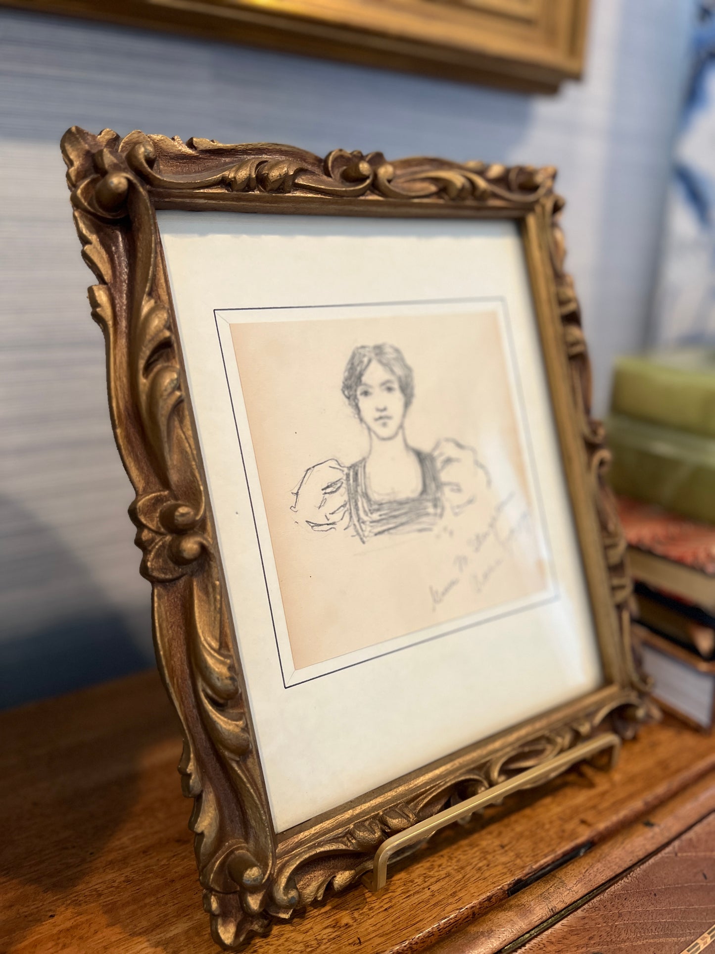 19th Century Pencil Portrait of a Young Woman