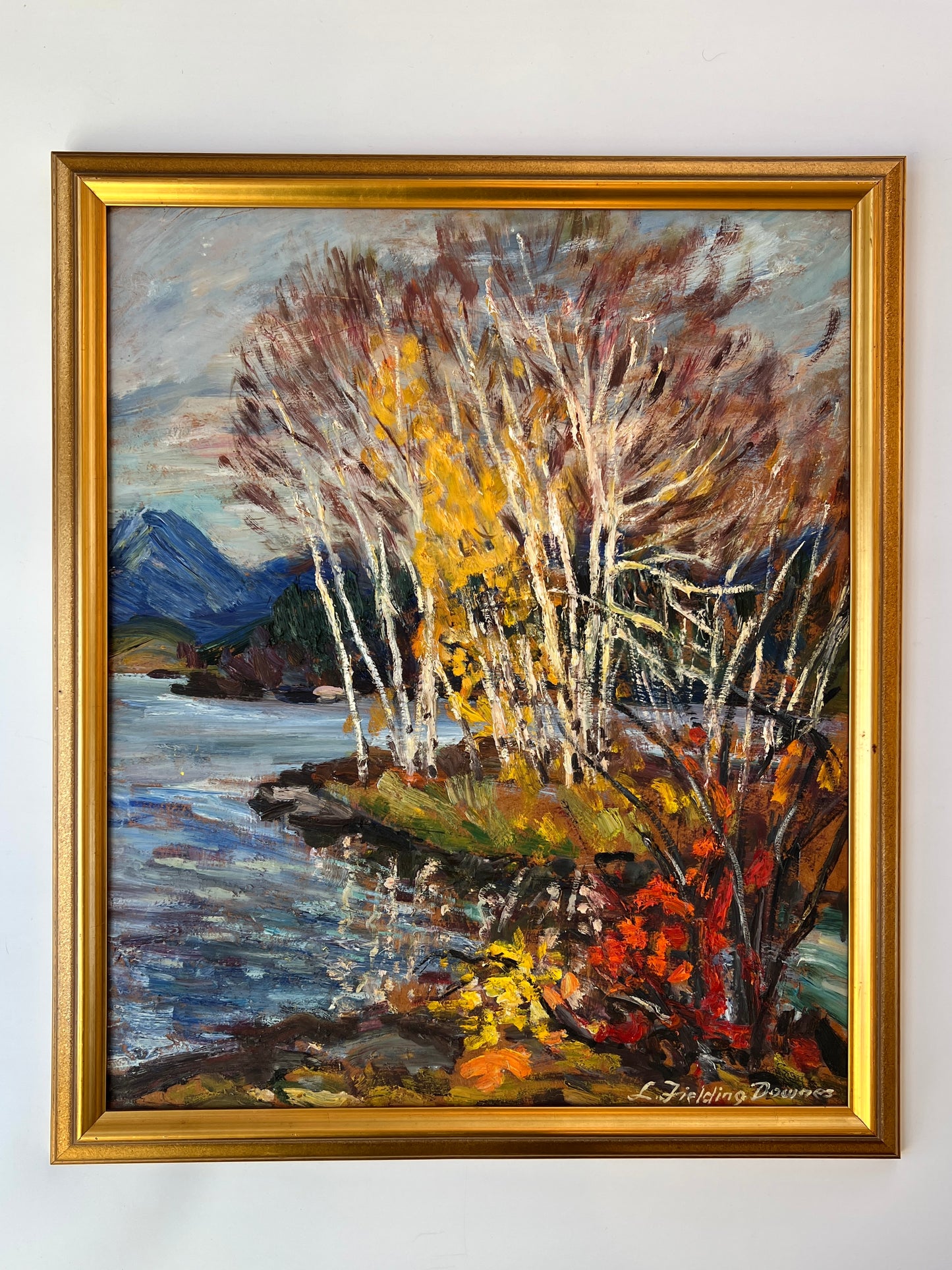 Lionel Fielding Downes (1900-1972) River Birch Landscape Oil Painting