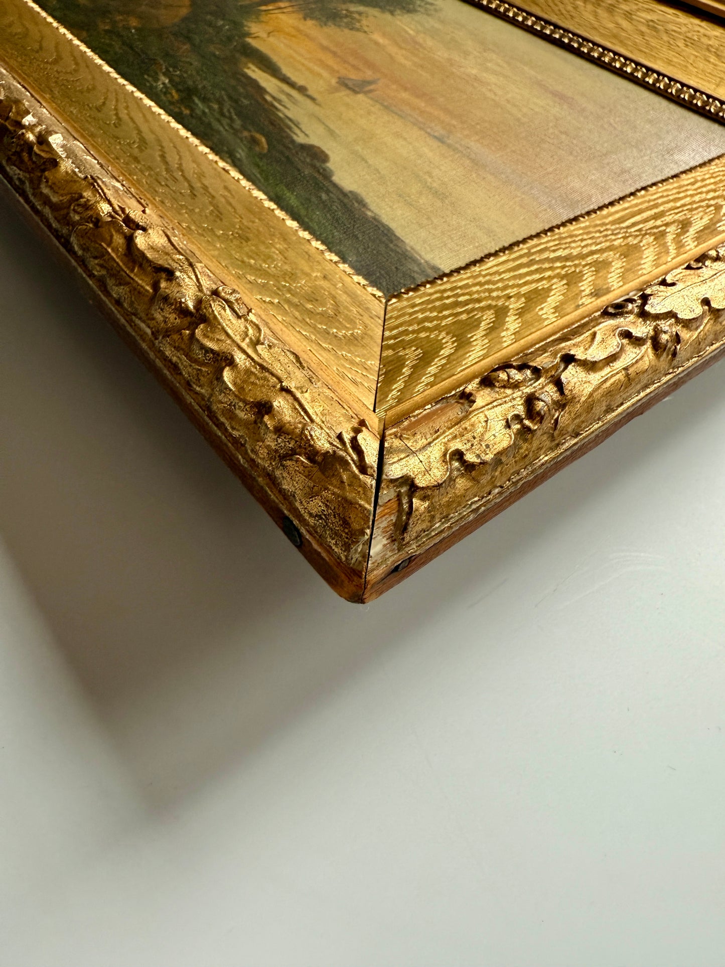 1899 Jens Bisgaard Sunset Sail Coastal Landscape in Gilded Frame