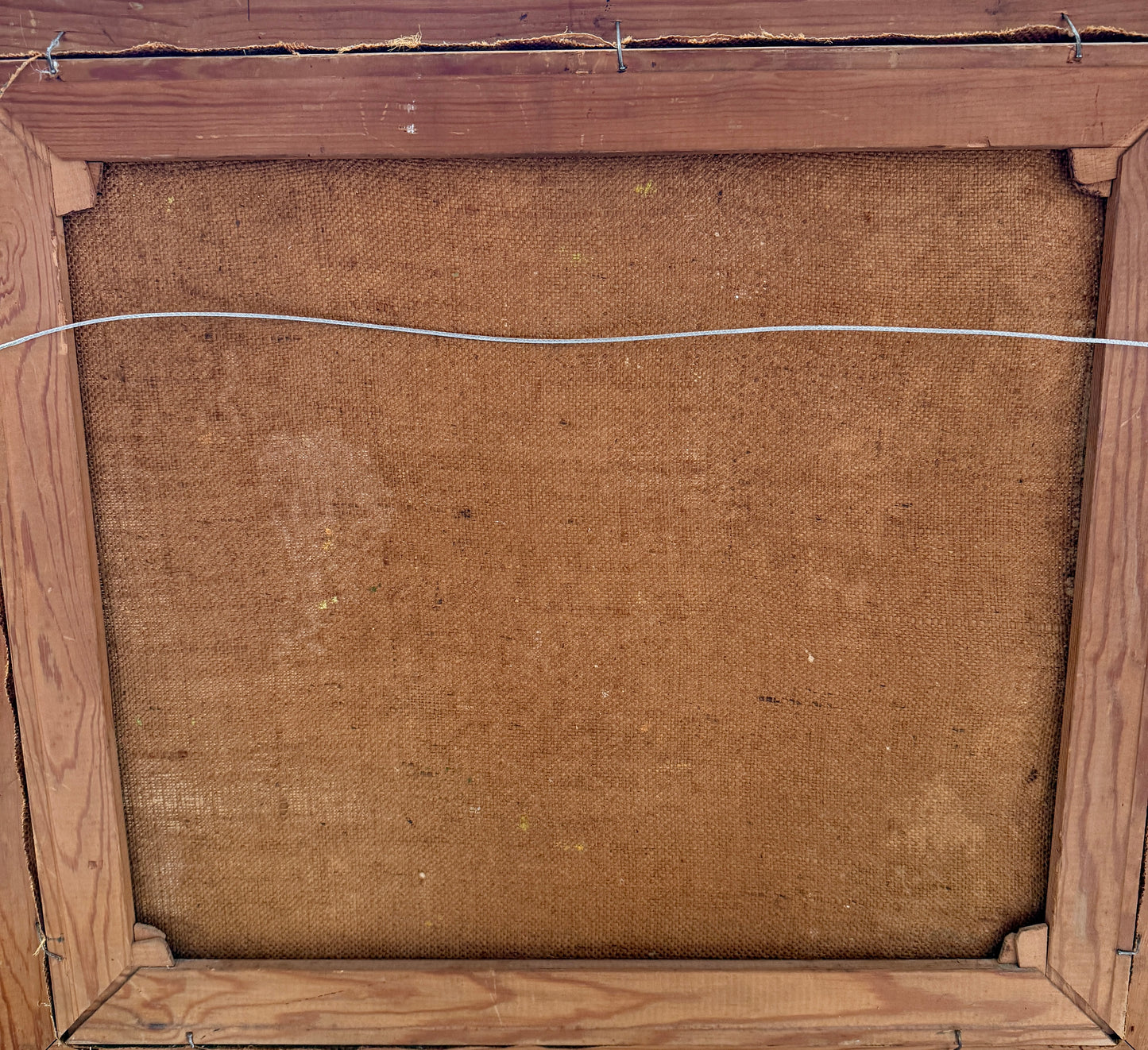 Vintage Sunlit Landscape Forest Opening Oil Painting on Canvas in Gold Frame