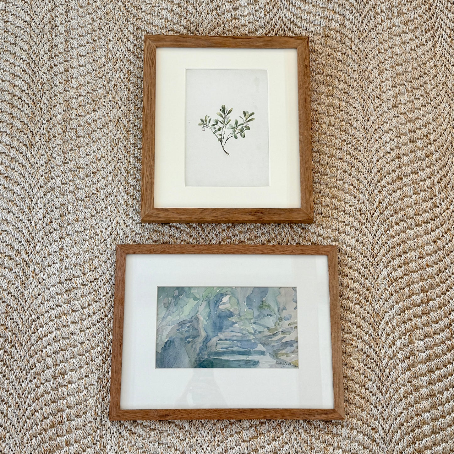 Late 19th Century Botanical Floral Watercolor Painting in Wood Frame