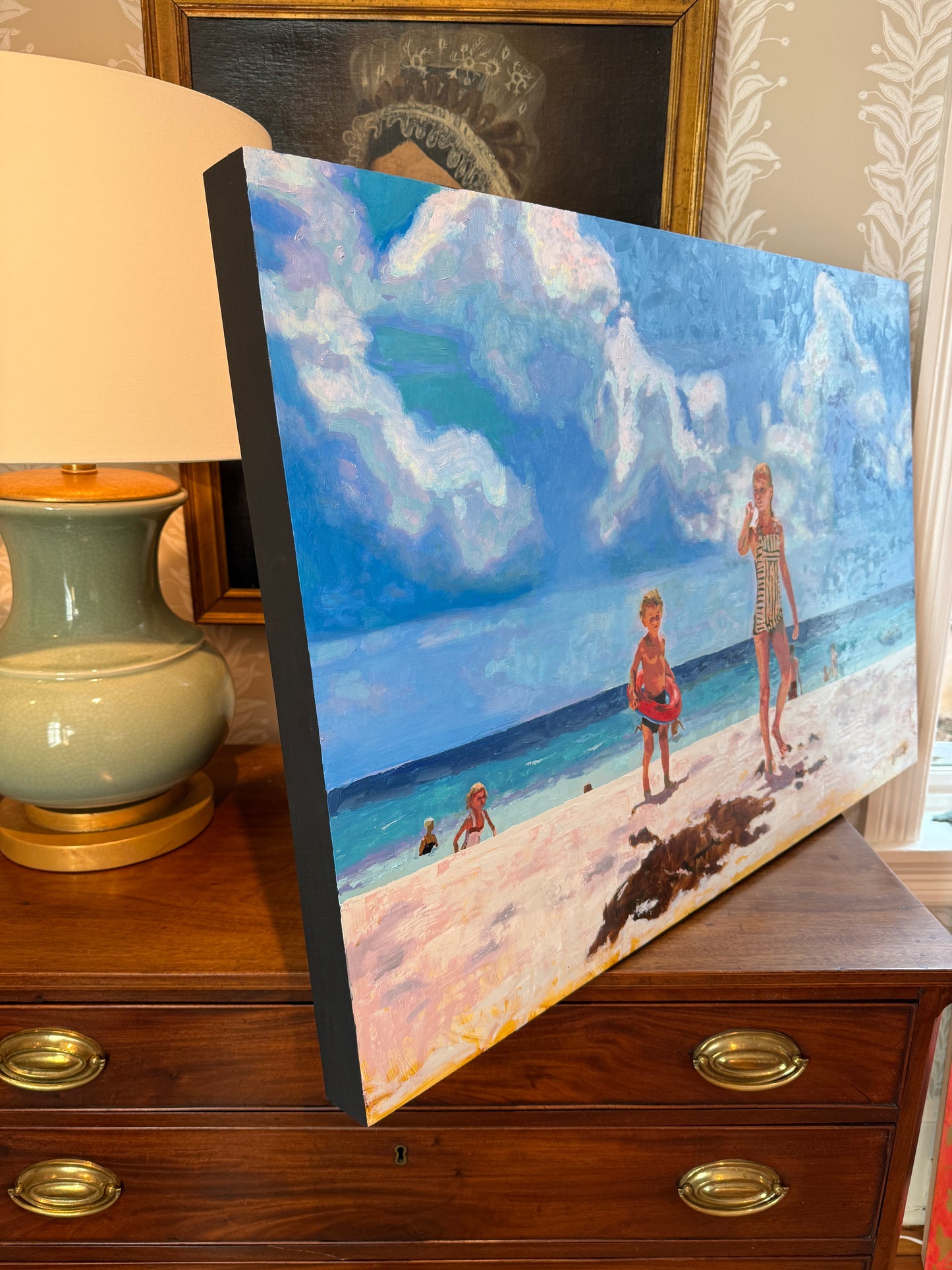 Karen McCool The Boss and Her Minion Oil Painting on Panel