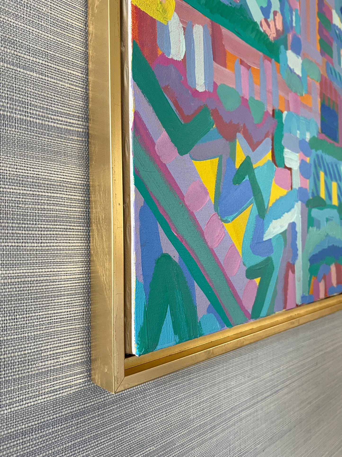 Extra Large Colorful Abstract Vintage Painting