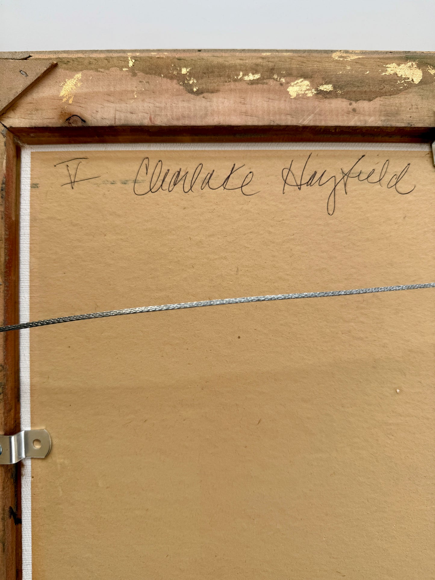 Stephanie Deer Summer Haystack Landscape Oil Painting in Gold Frame