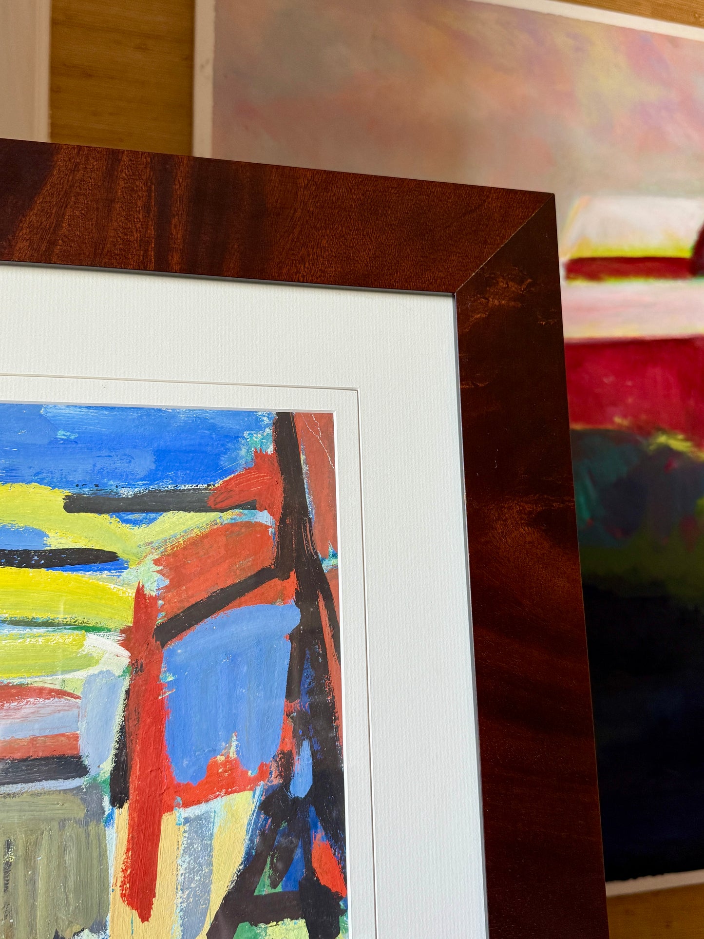 Richard Derby Tucker Abstract Dutch Door Oil Painting in Wood Frame