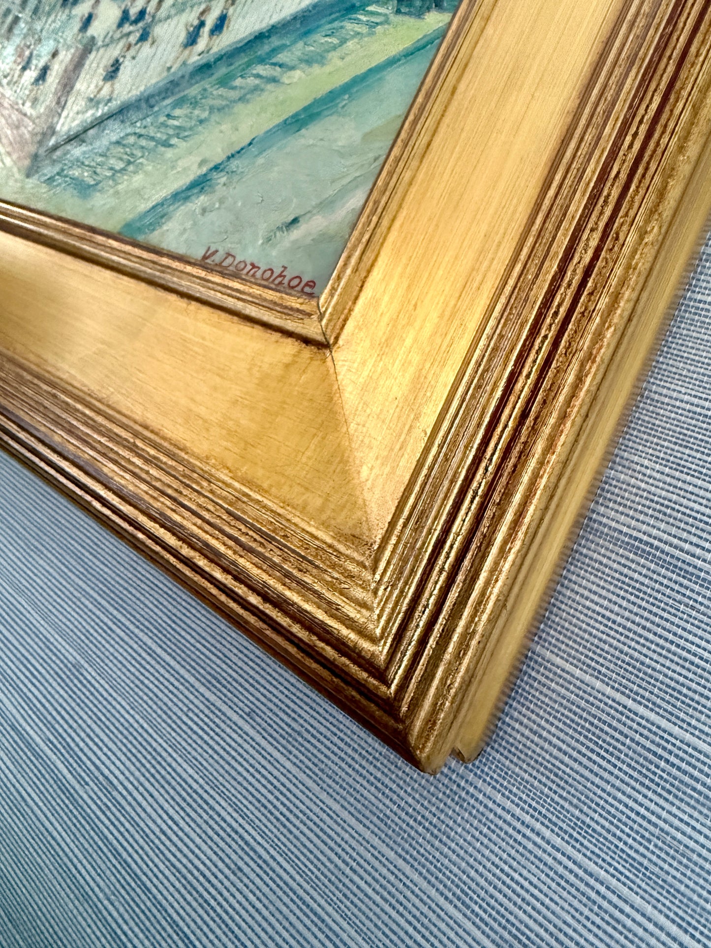 Victoria Donohue Recess Nuns in the School Yard Oil Painting in Gold Frame