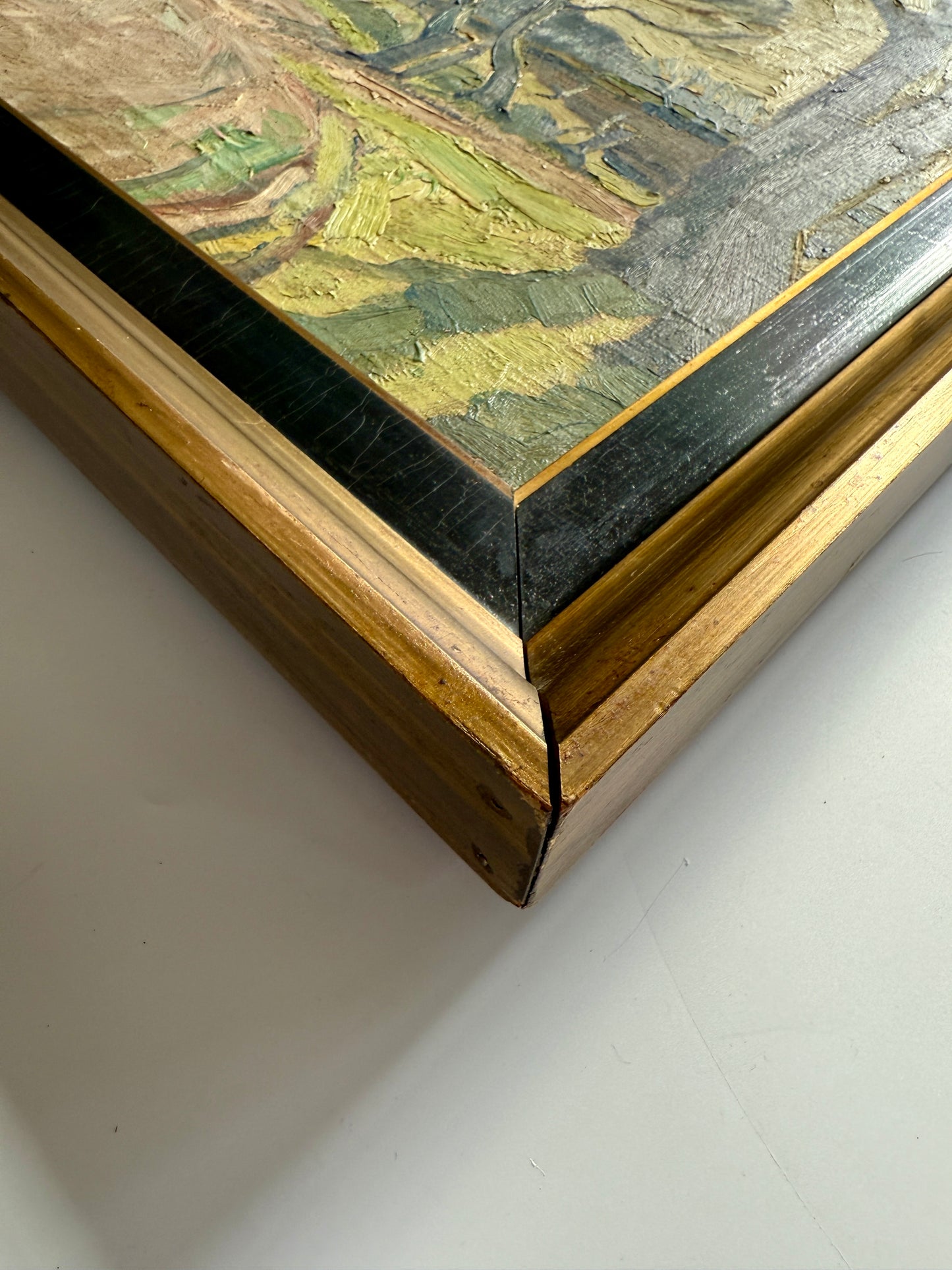 Marius Skov Farm Road Country Landscape in Black and Gold Frame