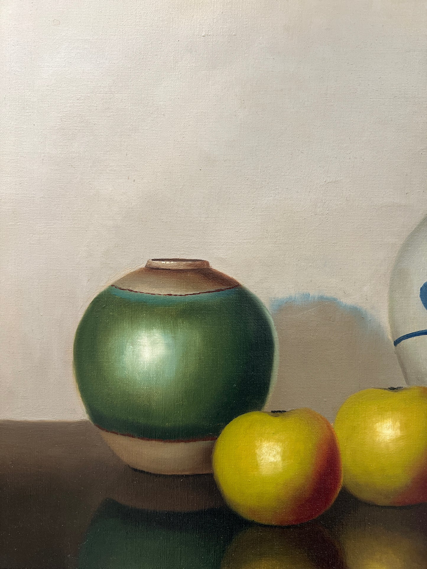 Nicolaas Bruynesteyn (1893 - 1950) Apples Still Life Oil Painting in Custom Frame