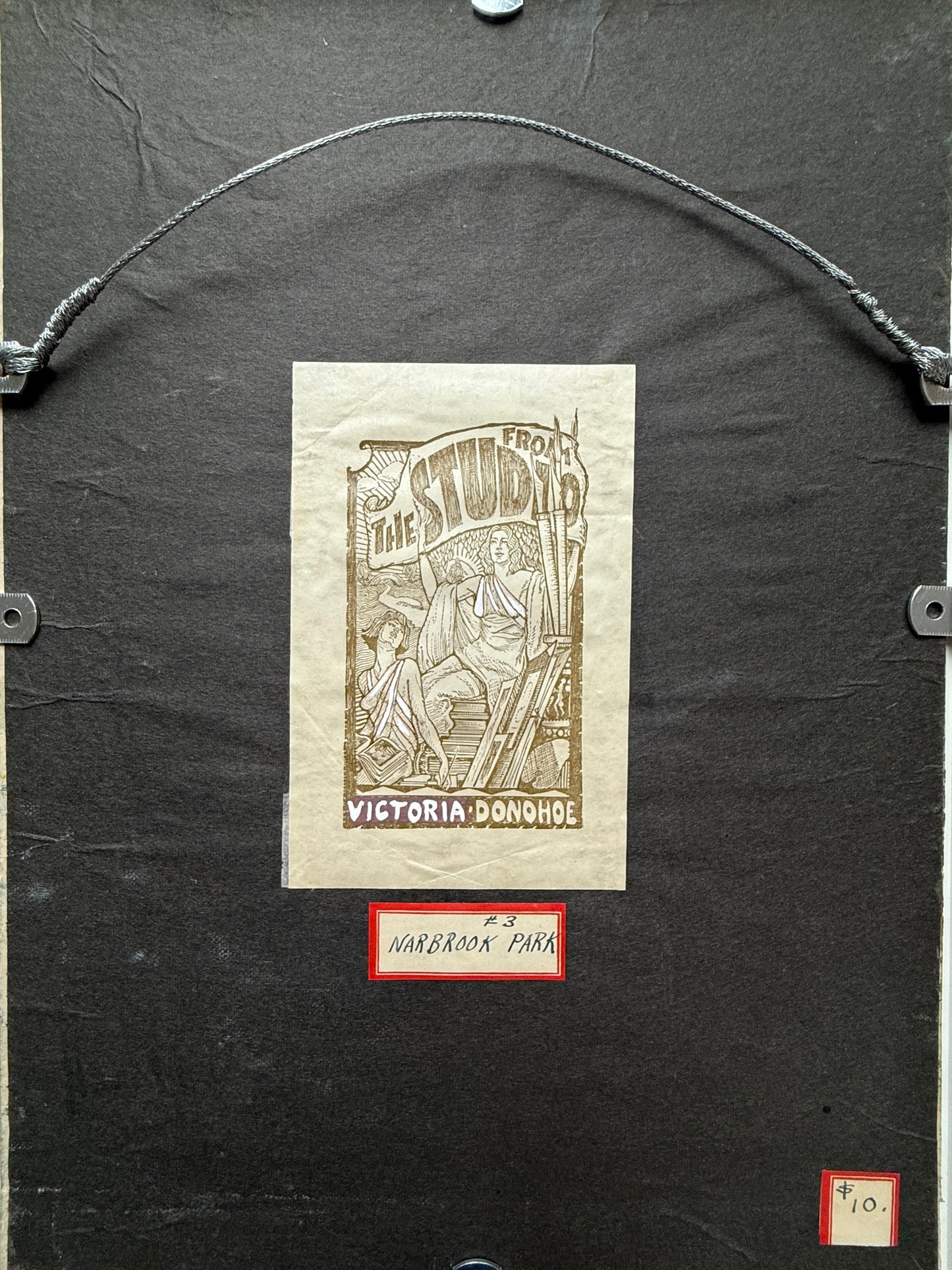 Victoria Donohue Narbrook Park Pennsylvania Landscape and Stone House Oil Painting in Gold Frame