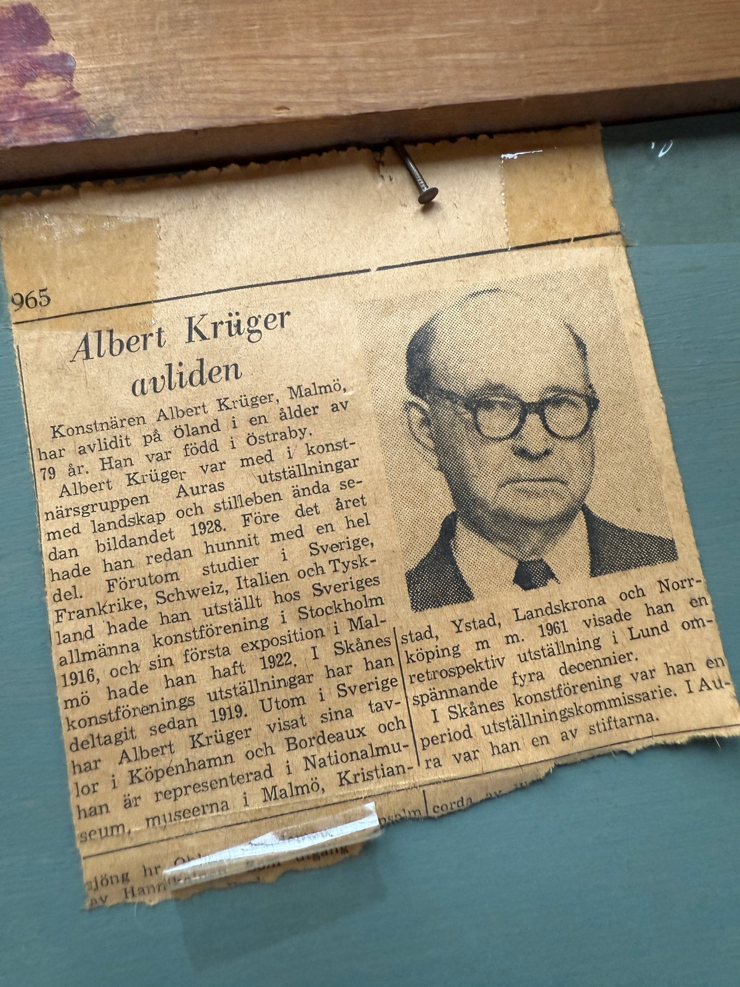 1927 Albert Kruger Coastal Beach Cove Landscape Oil Painting in Dark Gold Frame