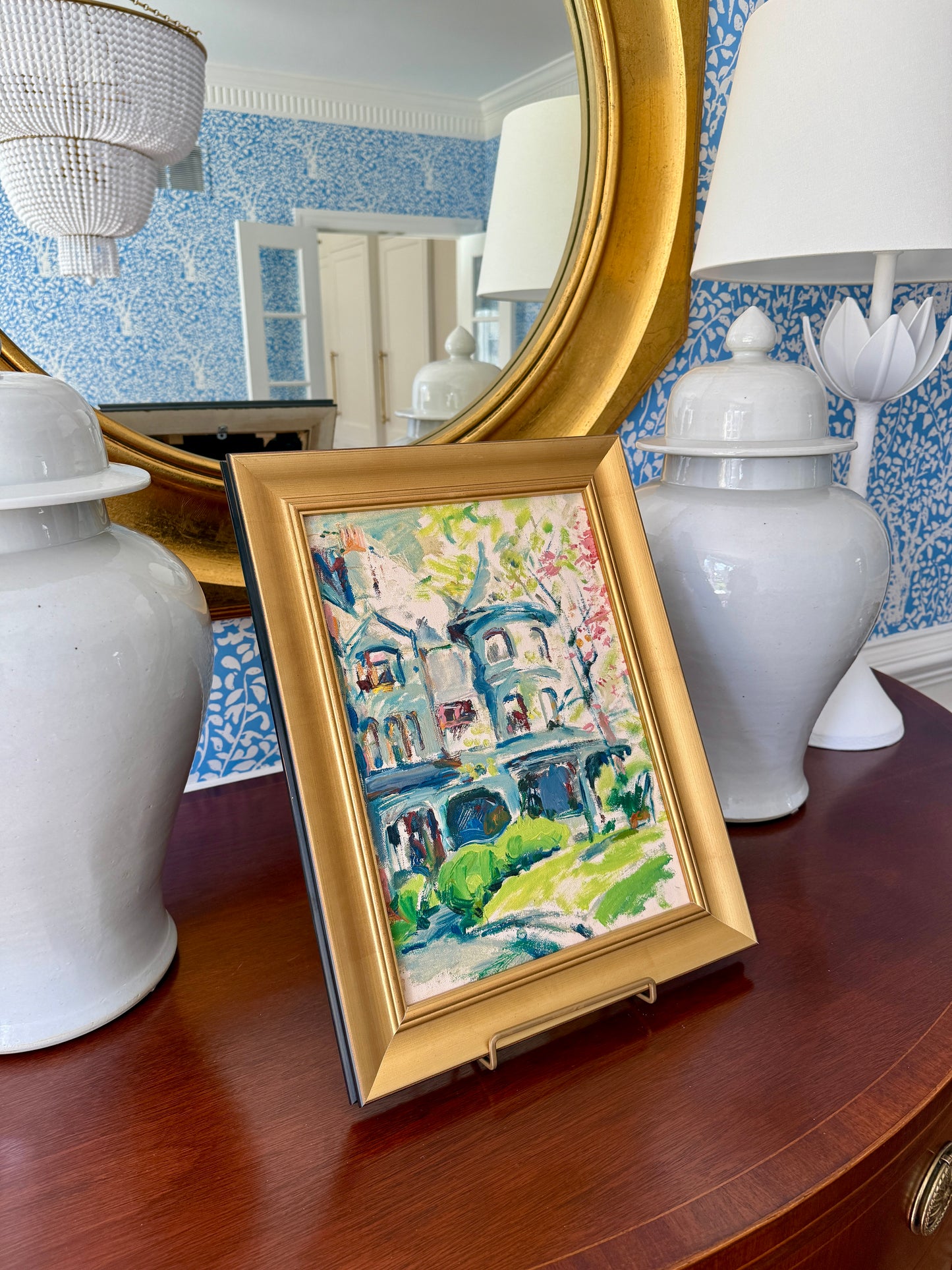 Victoria Donohue Rosemont College Bryn Mawr Pennsylvania Oil Painting in Gold Frame