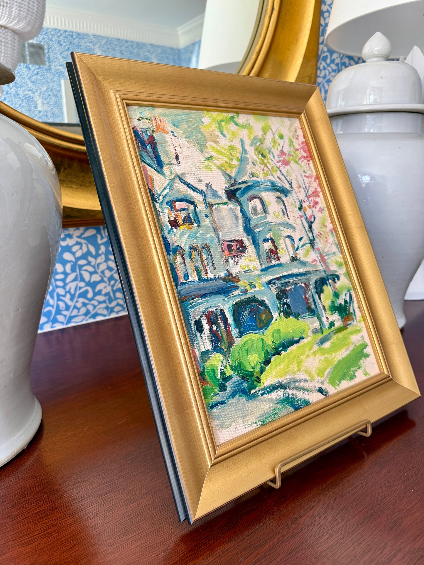 Victoria Donohue Rosemont College Bryn Mawr Pennsylvania Oil Painting in Gold Frame