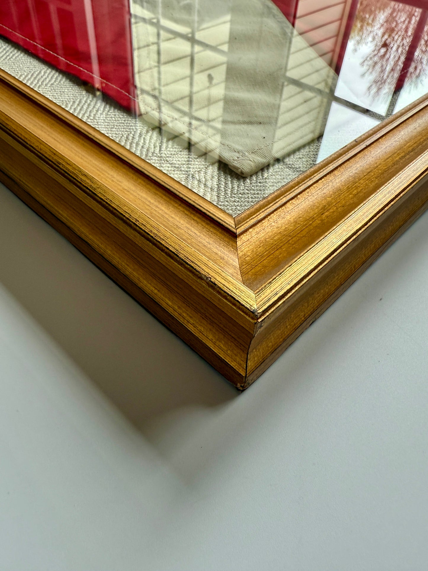 Vintage Canvas Diver Down Scuba Canvas Boat Flag in Gold Frame