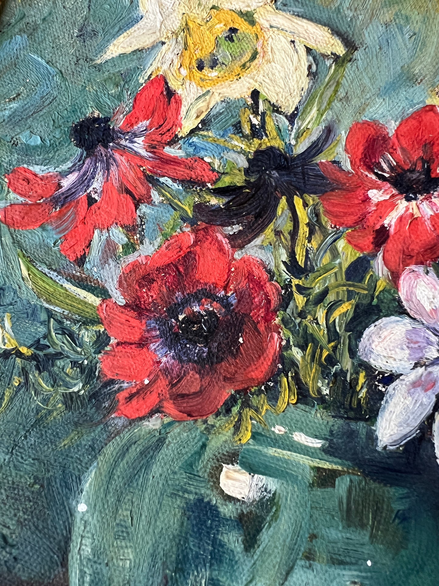 Lisl Stork Still Life of Flowers Oil Painting in Gold Frame