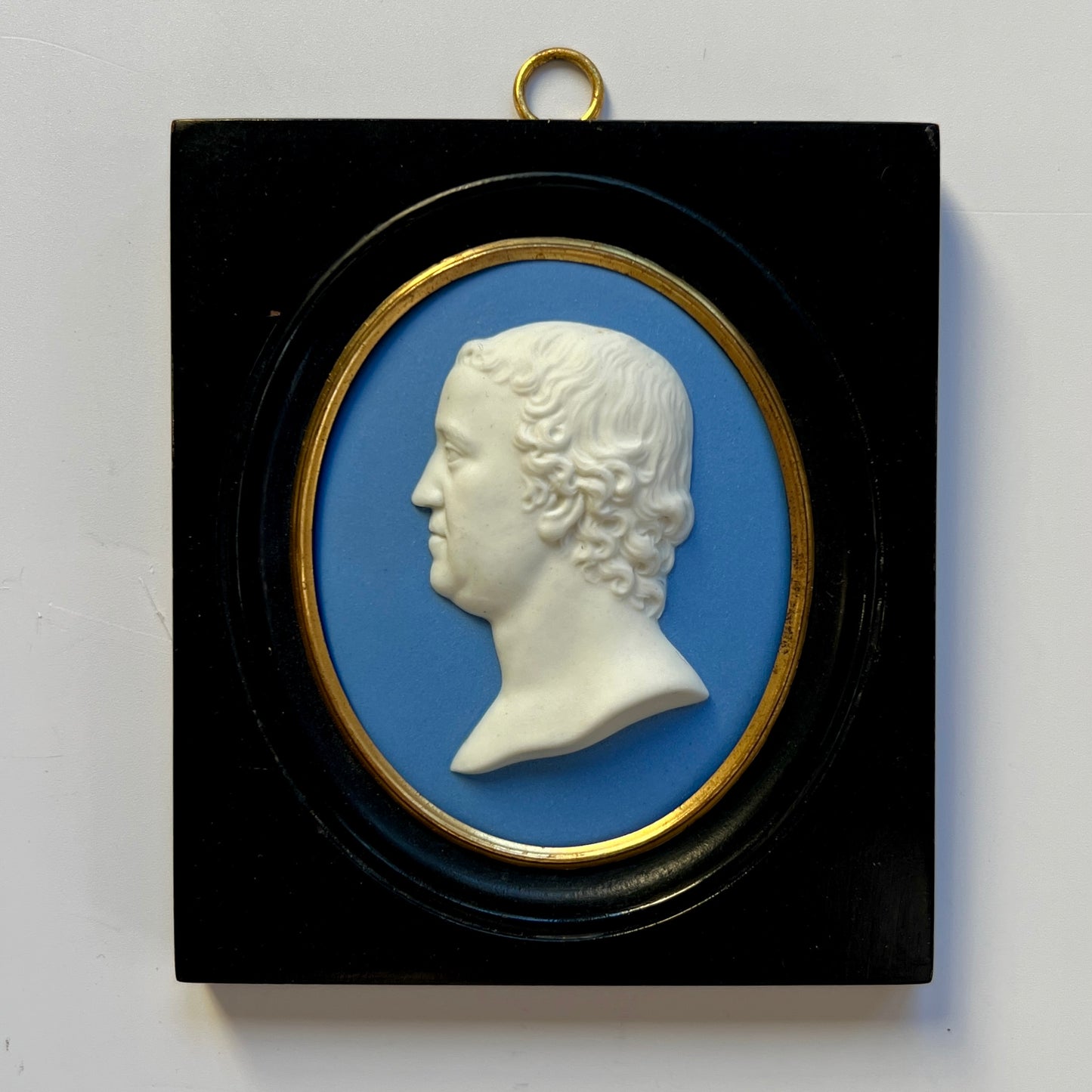 Wedgwood Portrait Medallion of Benjamin Franklin in Black Frame