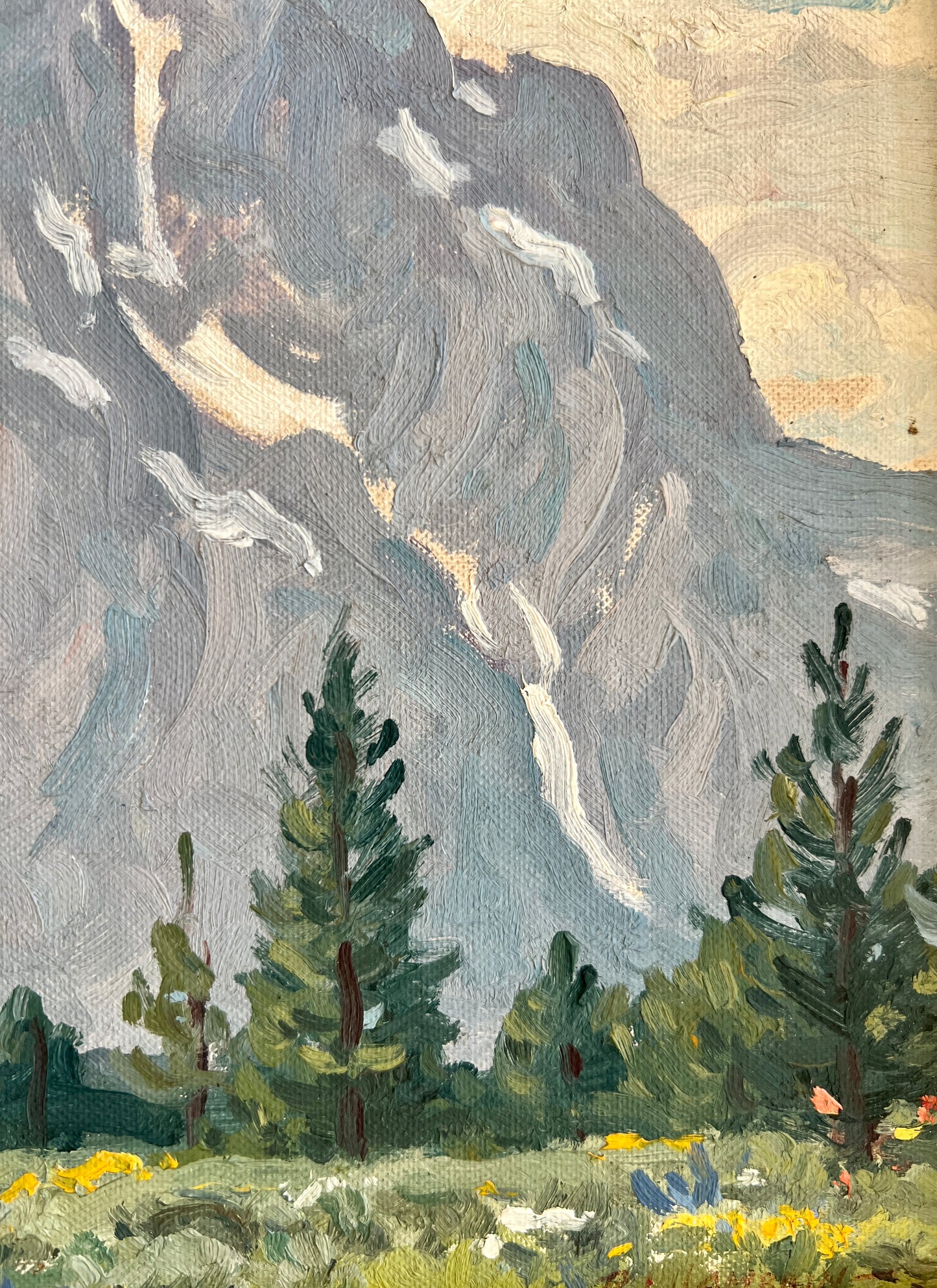 Robert Lynn Lambdin Mt. Moran, Wyoming #2 Mountain Landscape Oil Painting in Black Frame