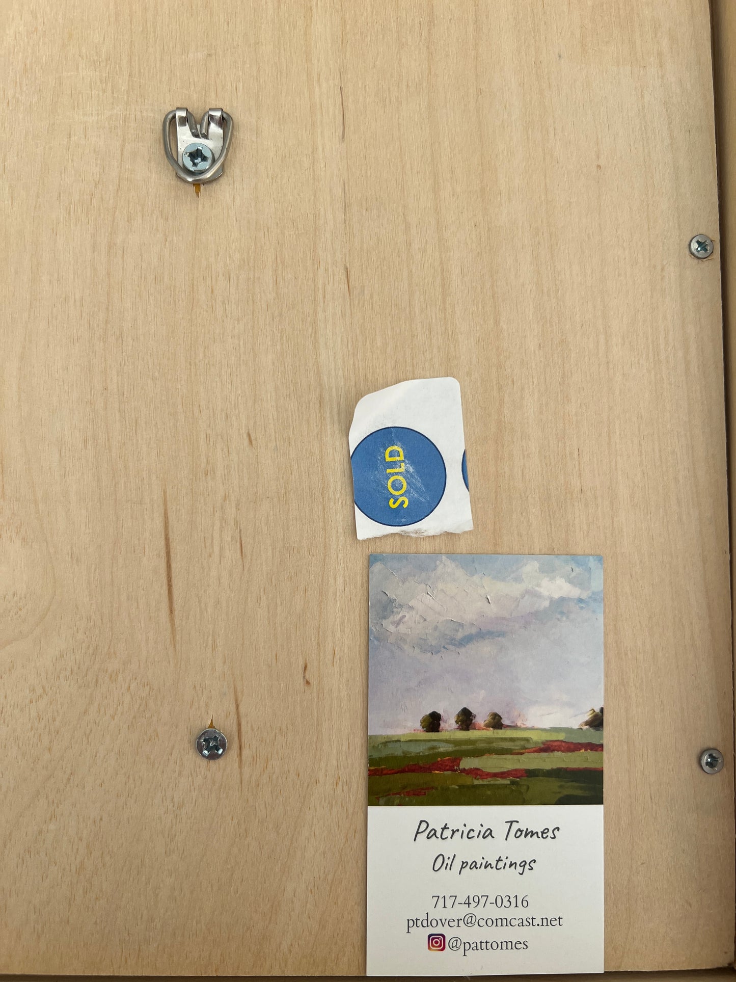 Patricia Tomes Landscape Oil Painting in Natural Wood Floater Frame