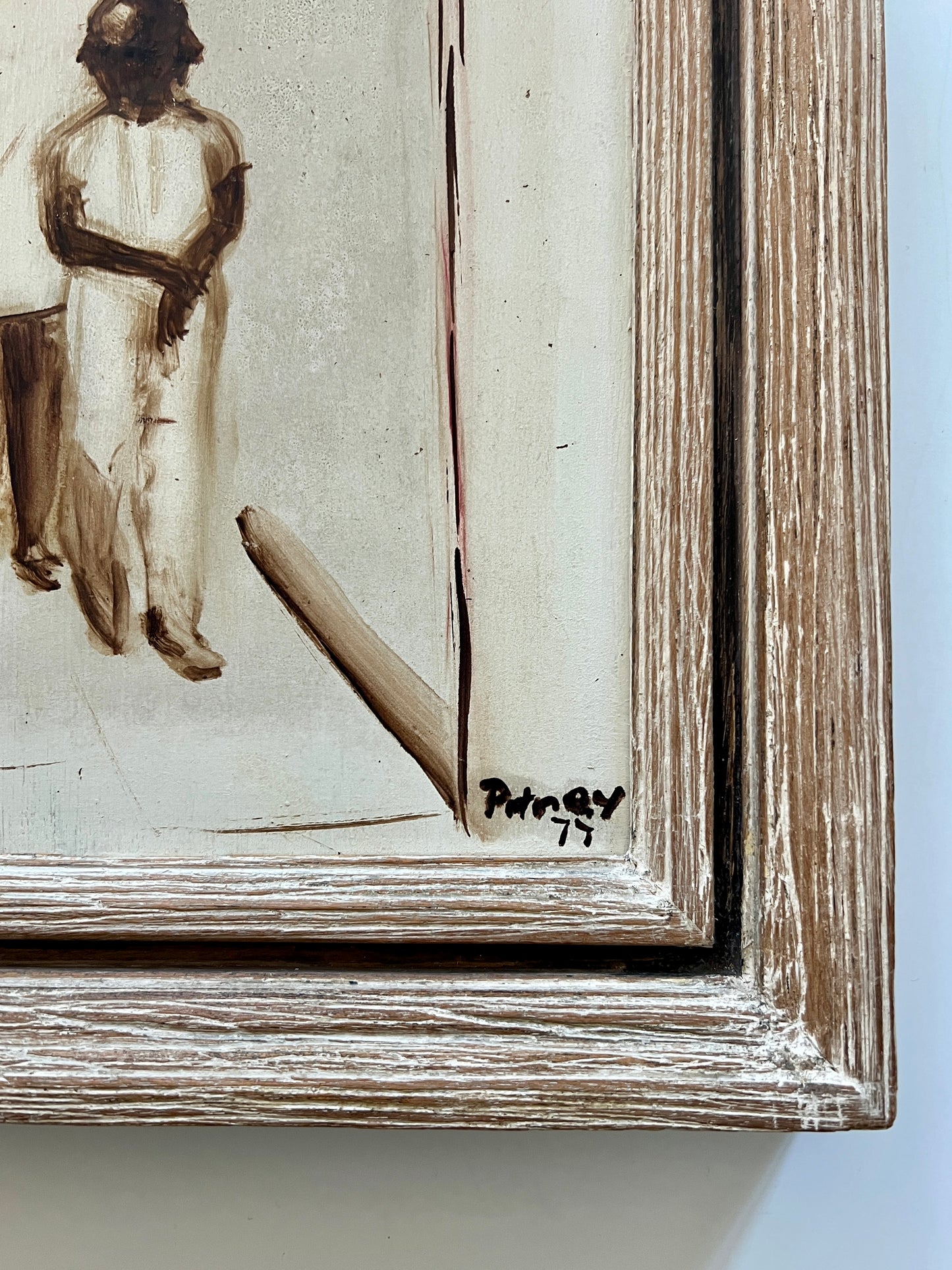 Mid Century African American Mother and Child Portrait in Wood Frame