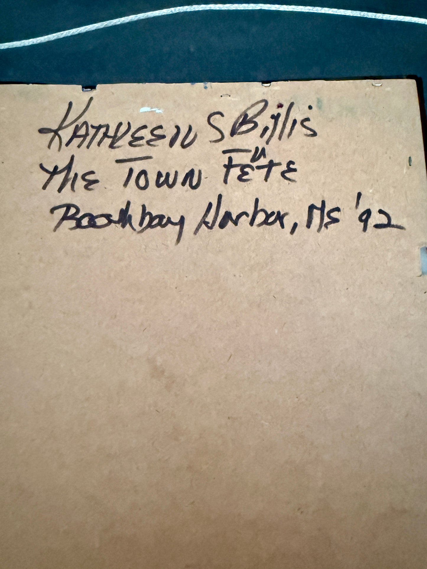 Kathleen Billis Towne Fete Moonlit Carnival Scene Oil Painting in Gold Frame