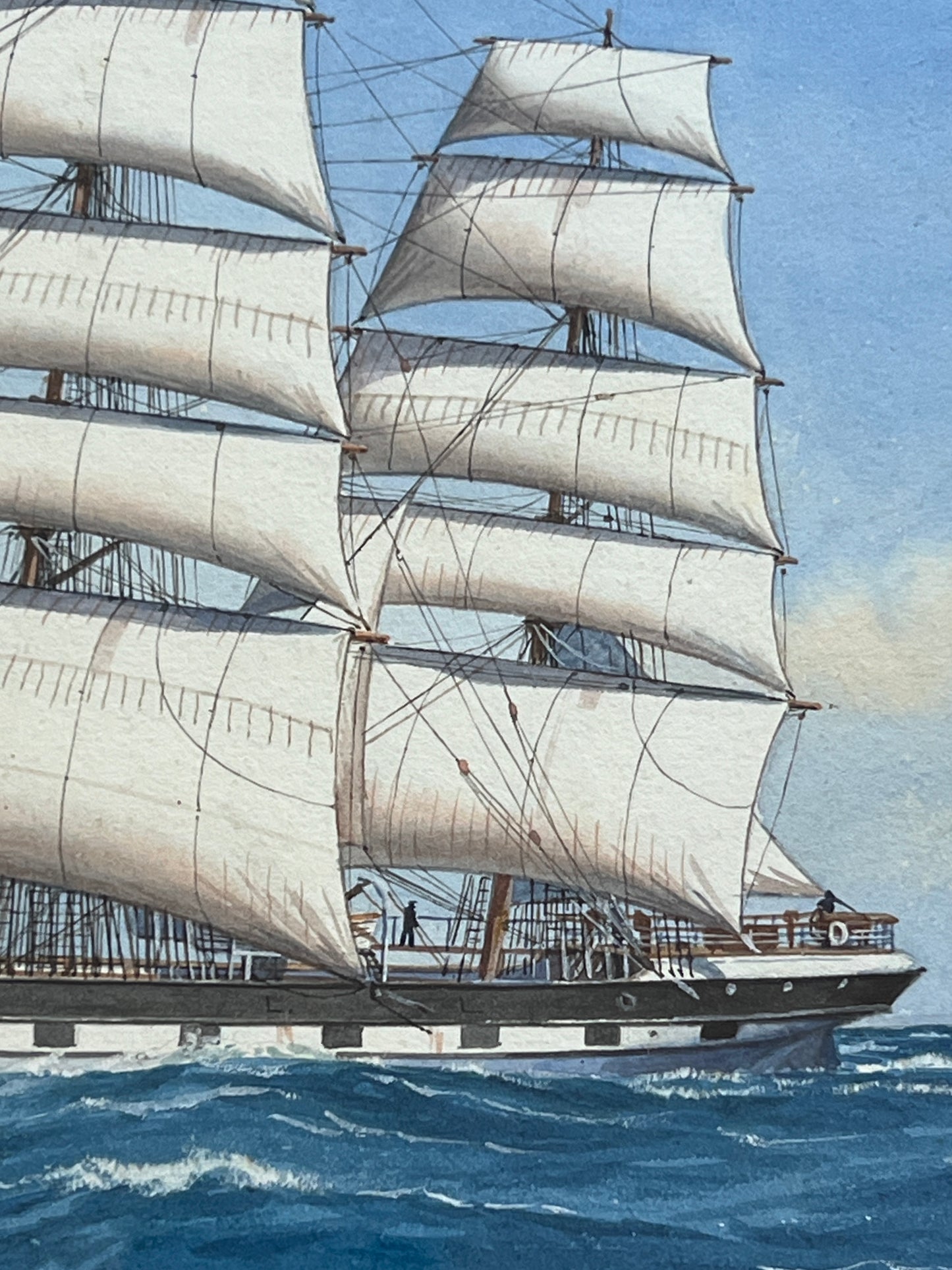 Pelham Jones City of Madras Ship Portrait Painting in Wood Frame