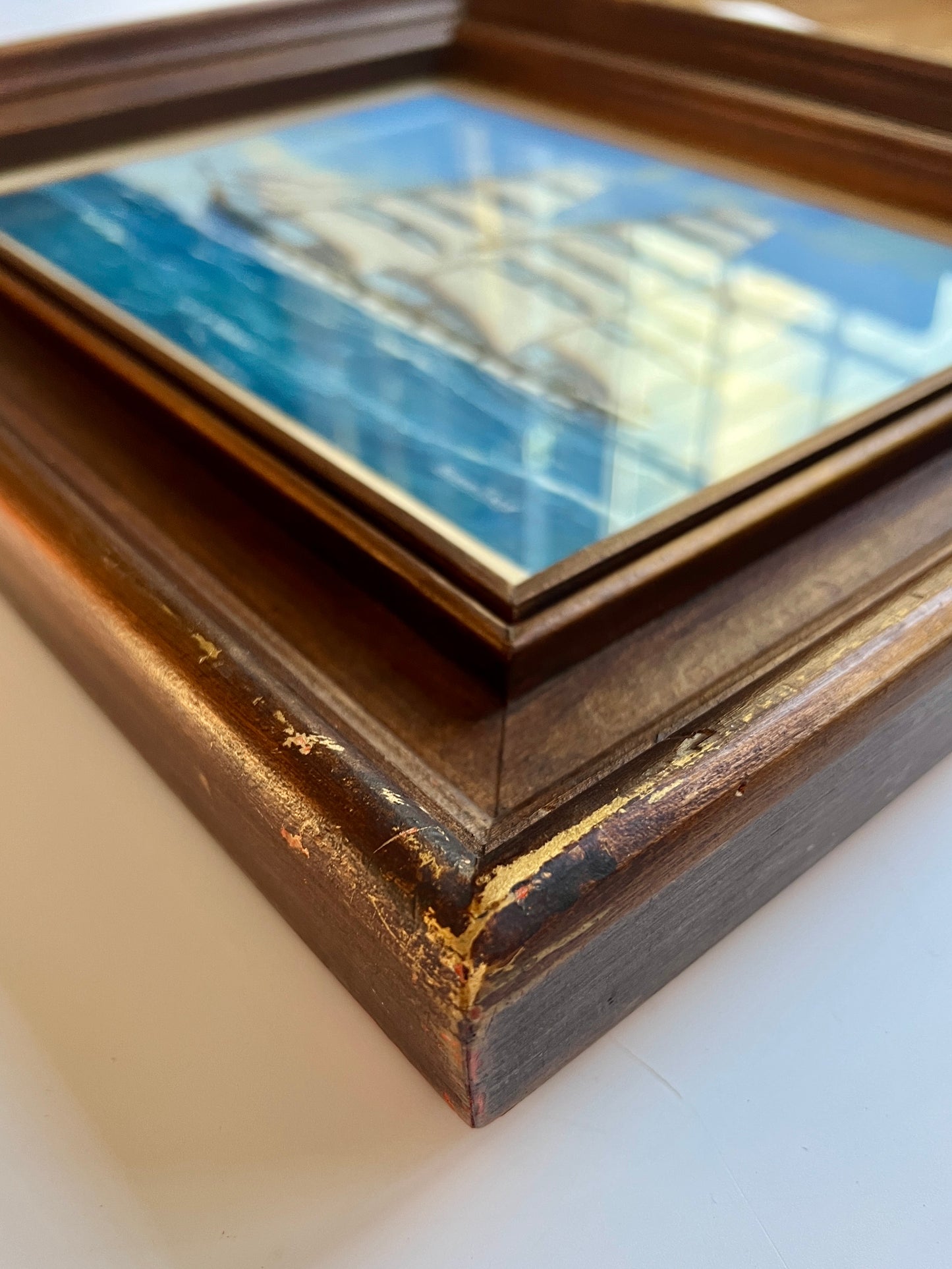 Pelham Jones City of Madras Ship Portrait Painting in Wood Frame
