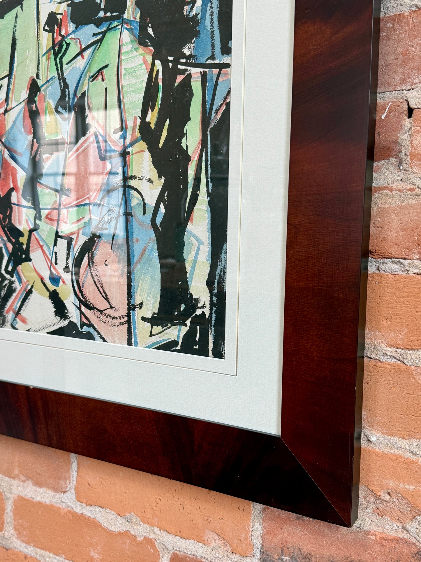 Richard Derby Tucker Abstract Composition Titled Bouffant Painting in Wood Frame