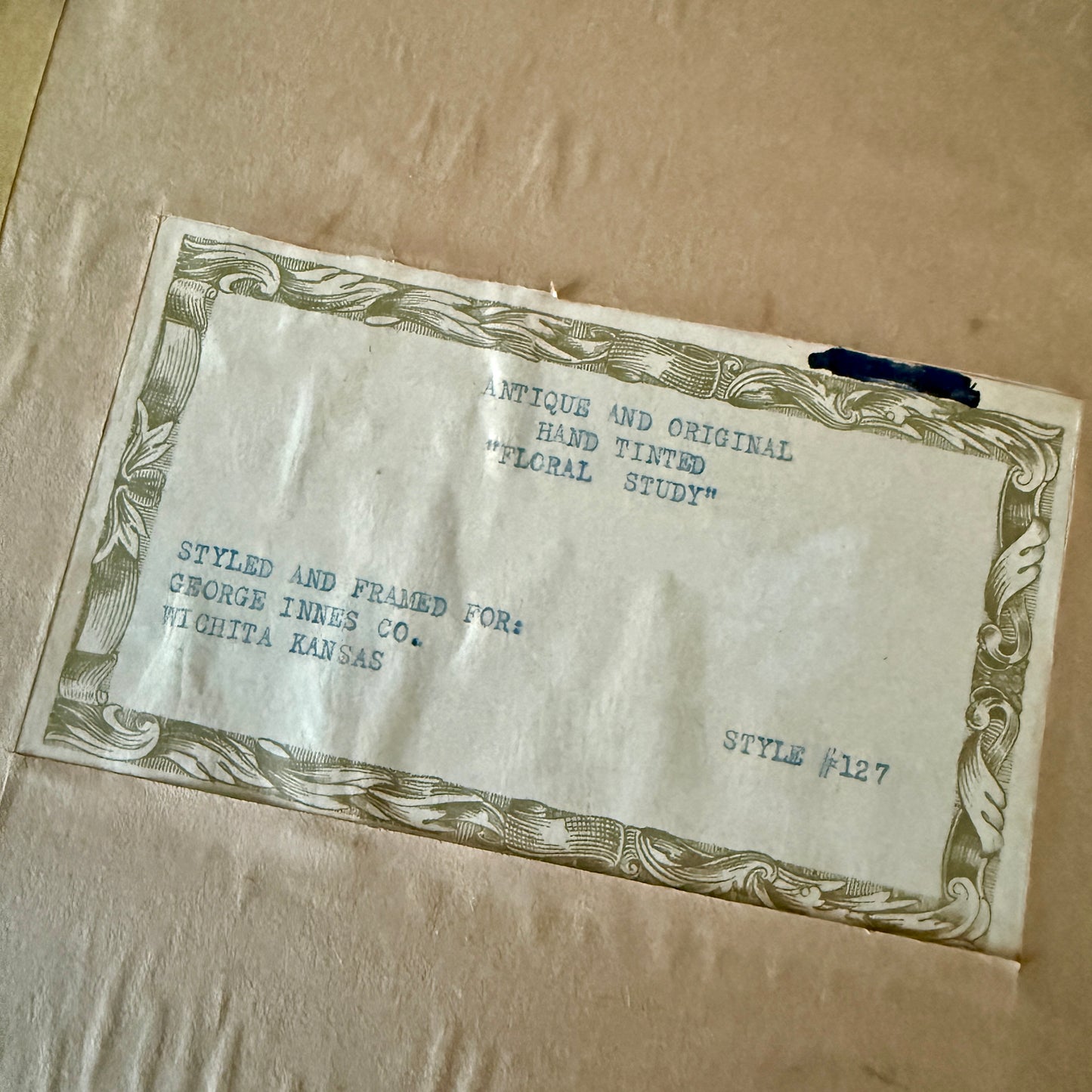 Pair of 19th Century Hand Colored Botanical Lithographs in Green Velvet Frames