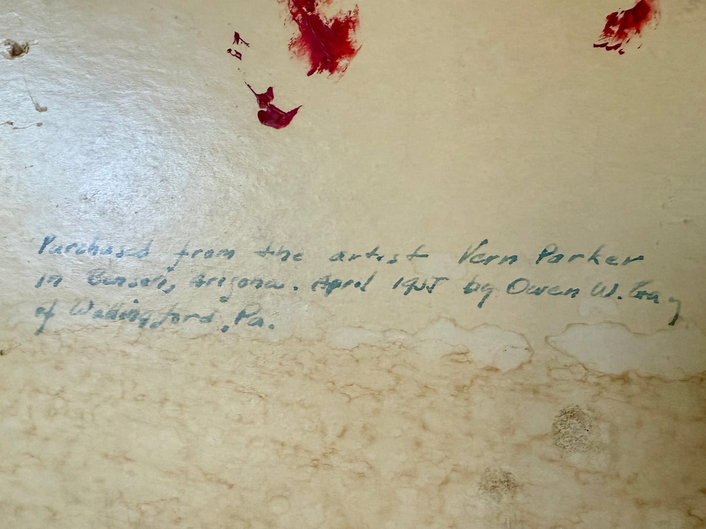 Vern Parker Portrait of Native American on Horseback Oil Painting in Natural Wood Frame