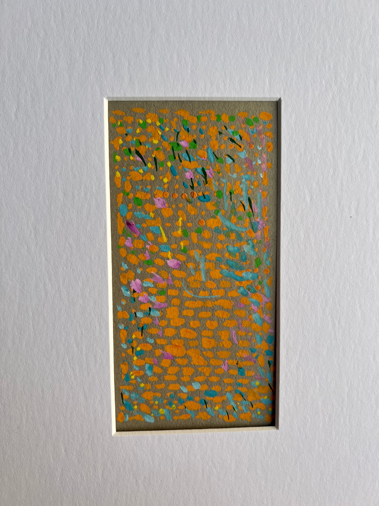 Vintage Geometric Abstract Colorful Oil Painting #6 in Gold Frame