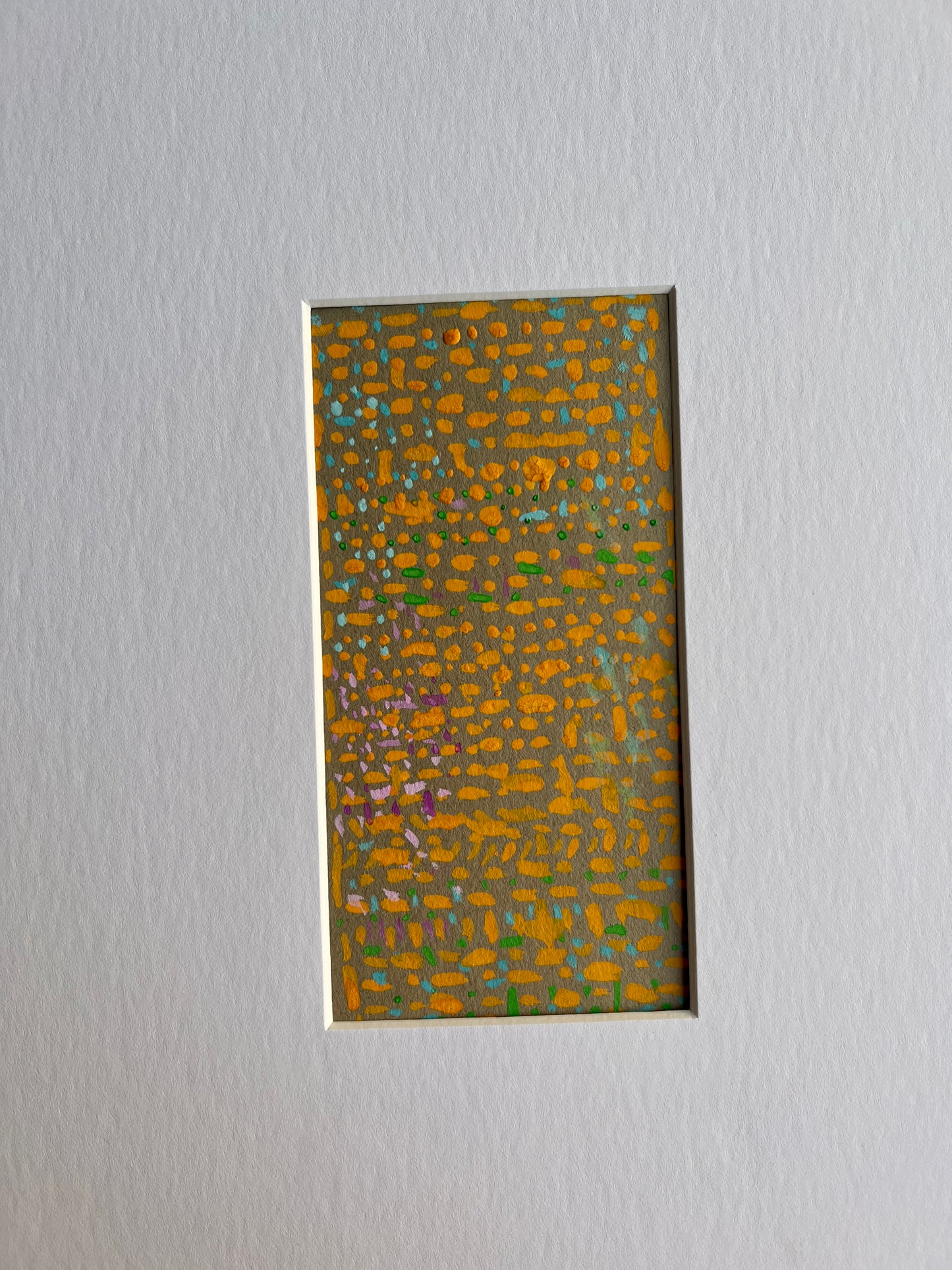 Vintage Geometric Abstract Colorful Oil Painting #8 in Gold Frame