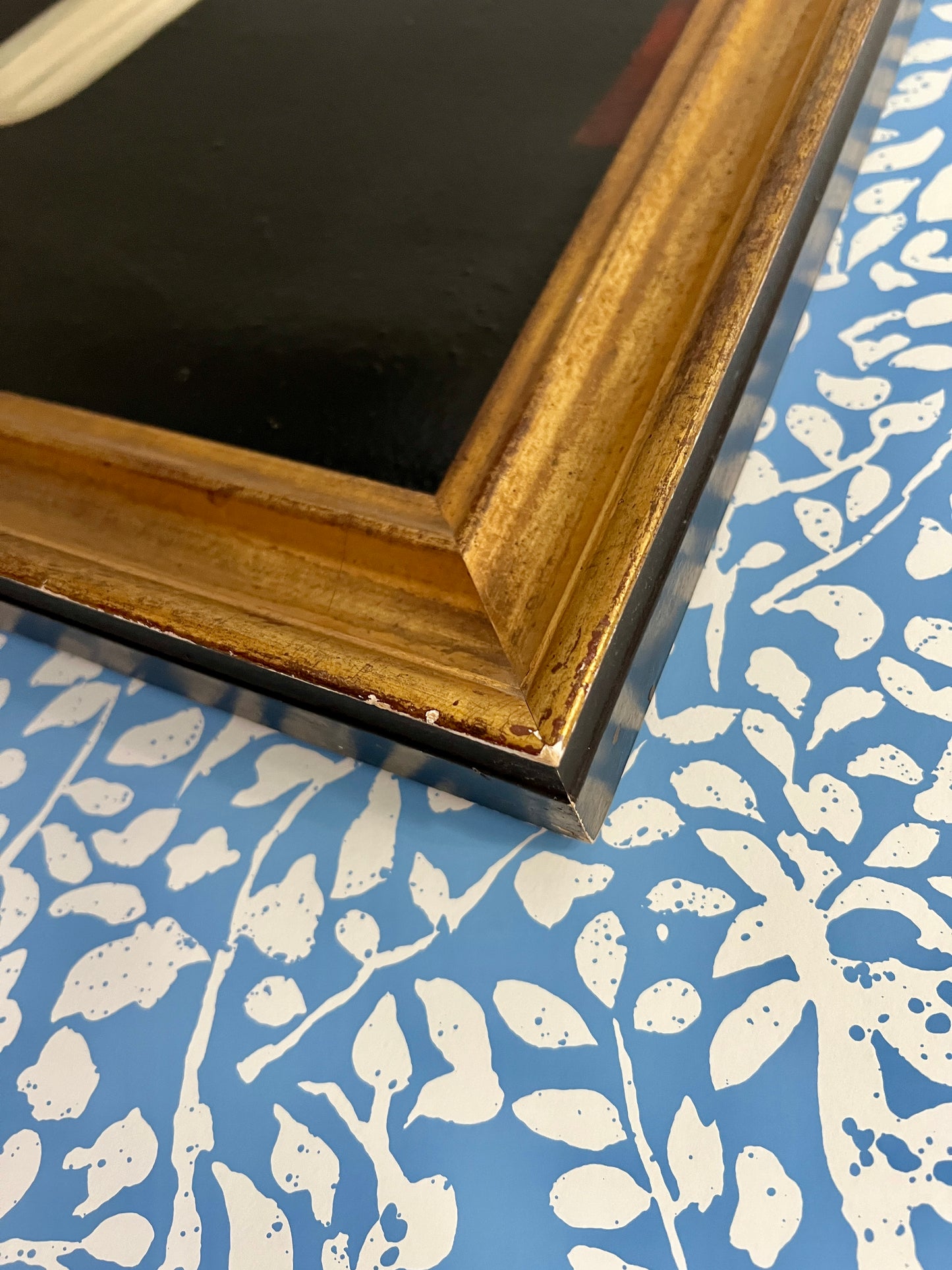 19th Century American Folk Portrait of a Young Man Oil Painting in Original Gold Frame