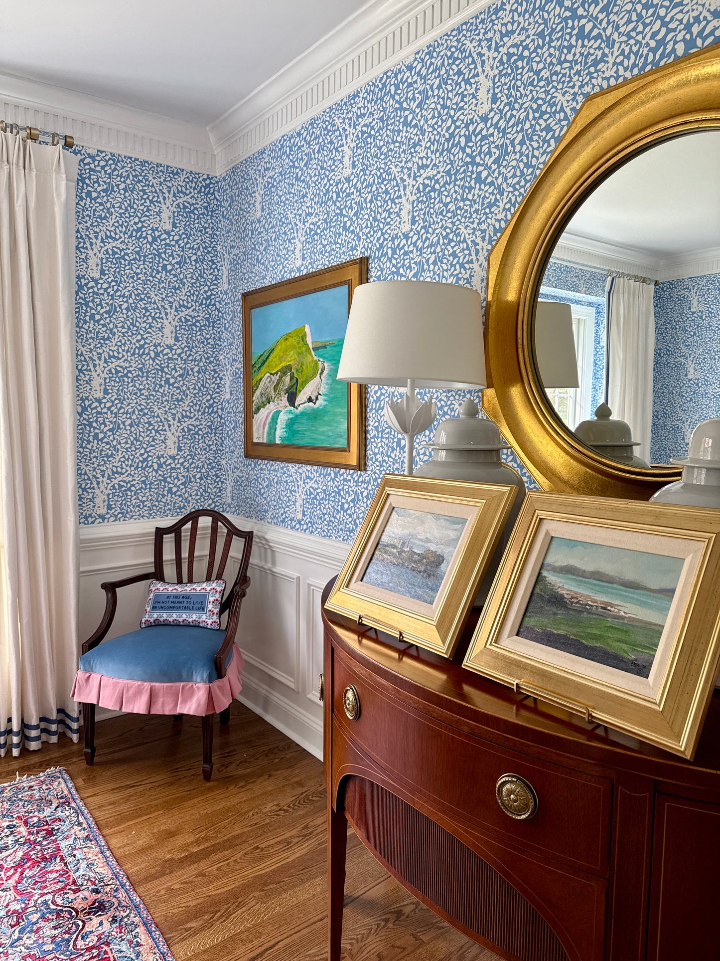 Marilyn Buckley Holland Presidio of San Francisco California Seacape Painting in Gold Frame