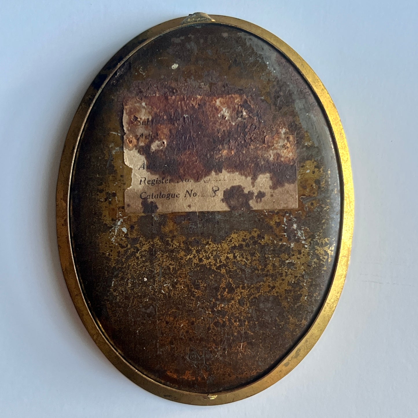 19th Century Miniature Pastel Portrait of Young Woman in Oval Gold Frame