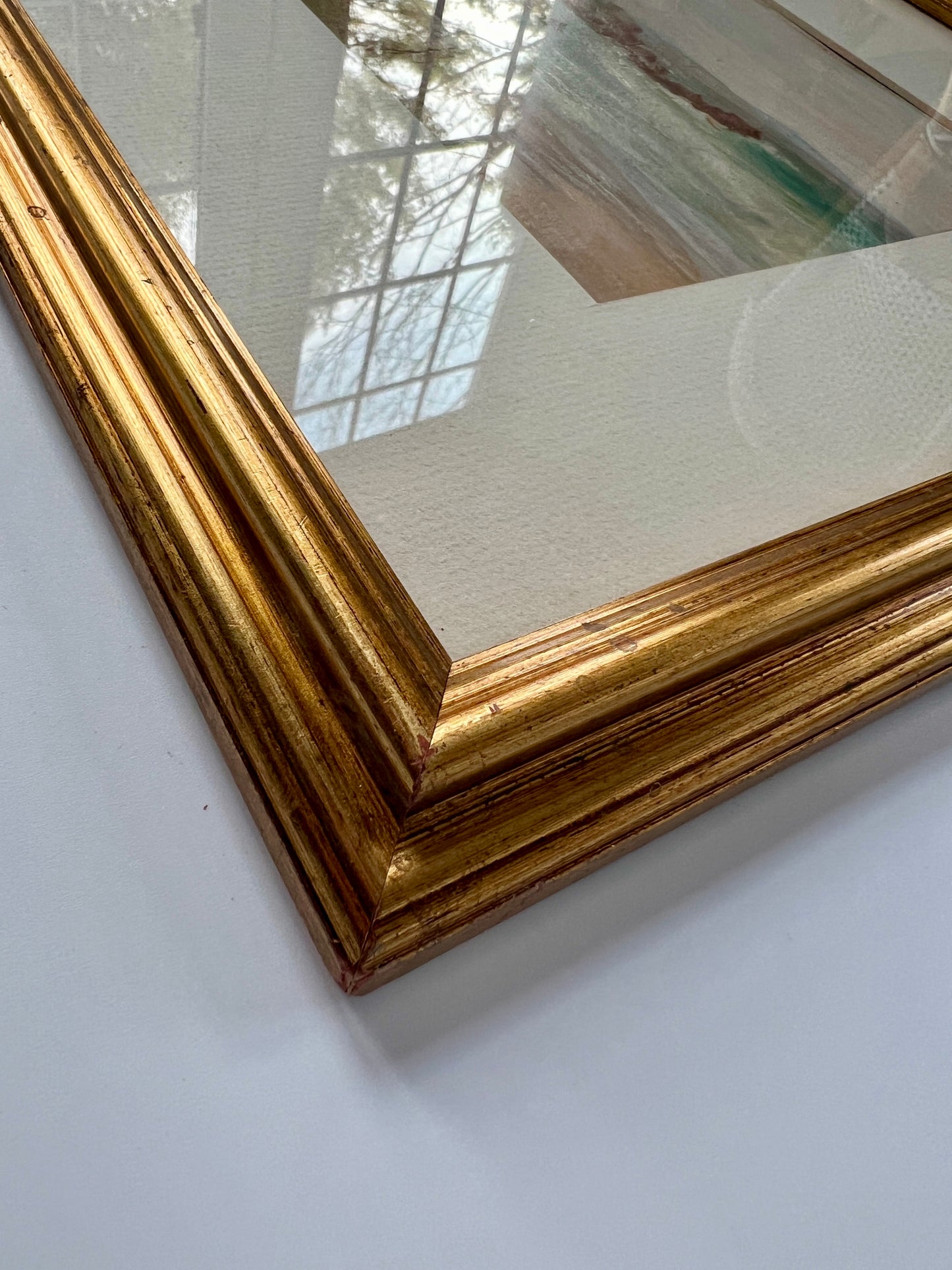 Vintage Western Cape Coastal Seascape Oil Painting in Gold Frame