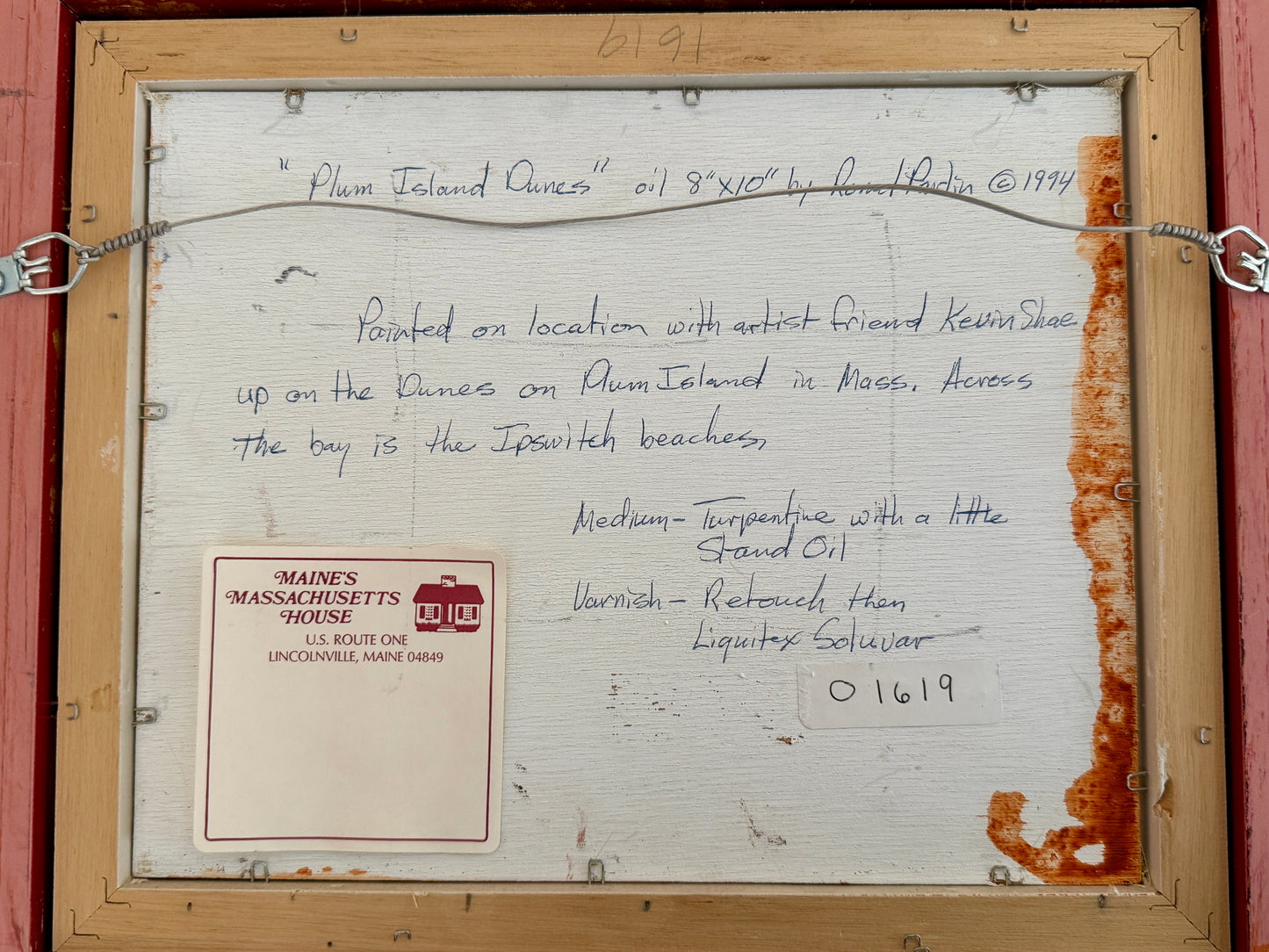 Ronal Parlin Plum Island Dunes Coastal Landscape in Gold Frame