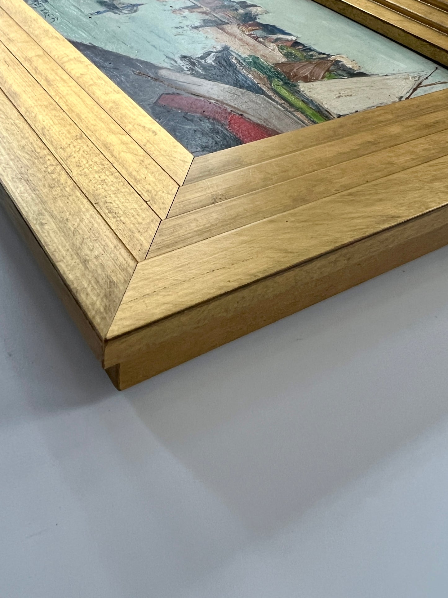 Rene Le Forestier Parisian Scene Oil Painting in Gold Frame