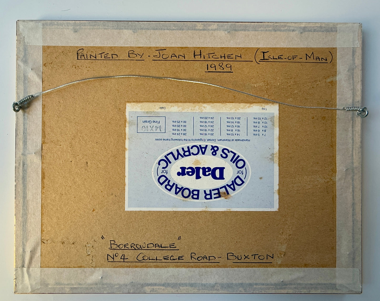 Vintage English Country House Portrait "Borrowdale" Oil Painting in Gold Frame