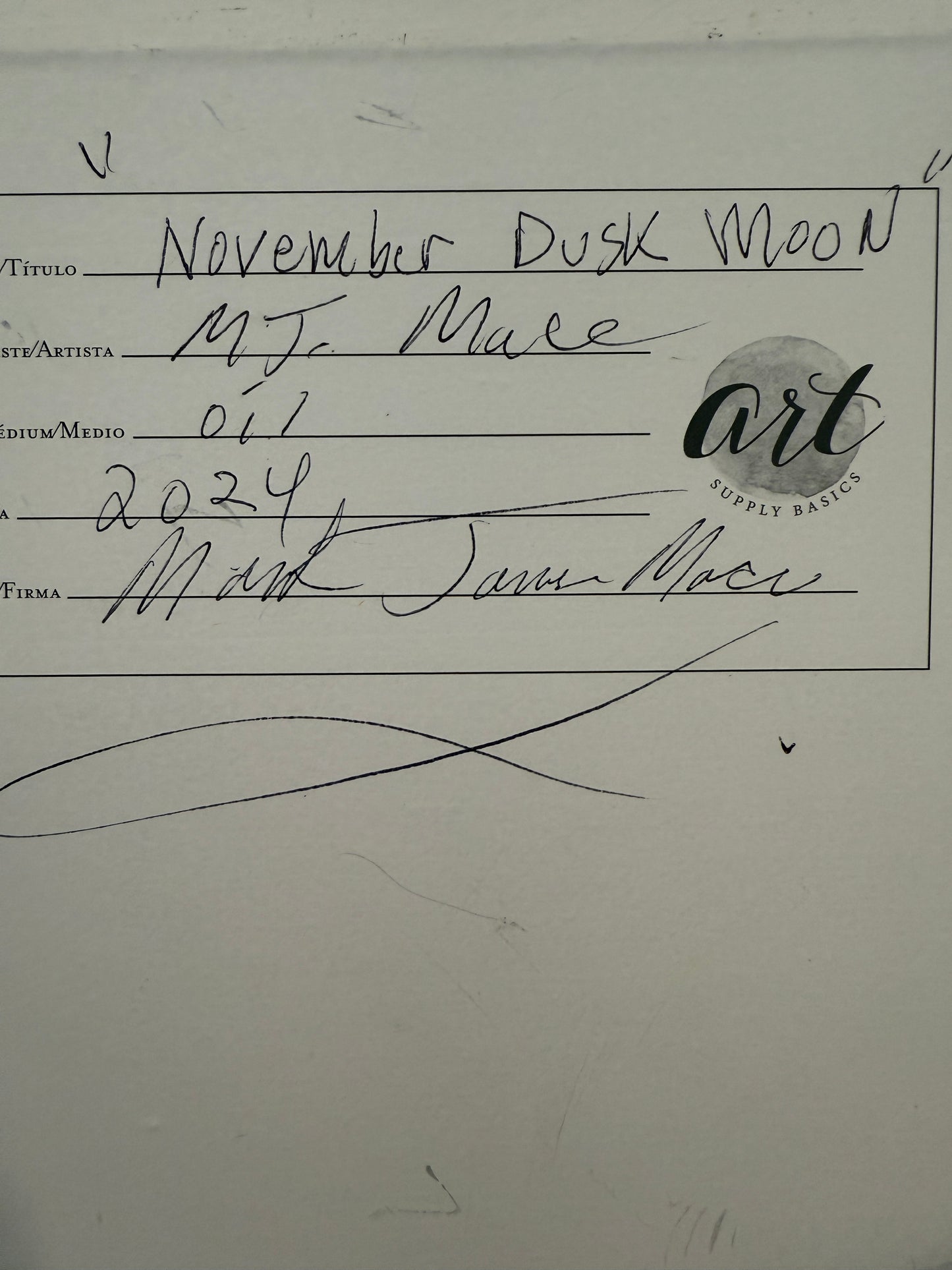 Impressionist Hudson Valley Moon Rise Wooded Landscape Oil Painting in Black and Gold Beaded Frame