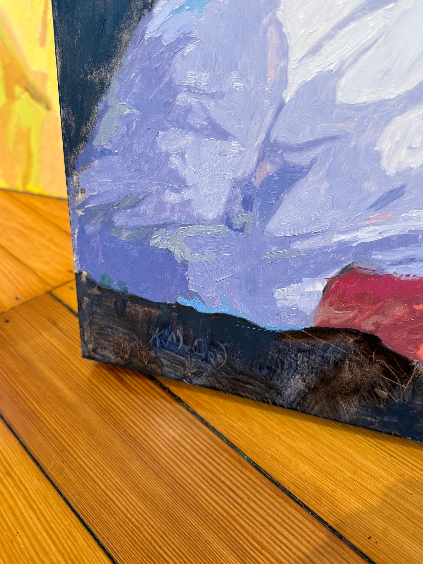 Karen McCool Trying to Make It to Midnight Oil Painting on Panel