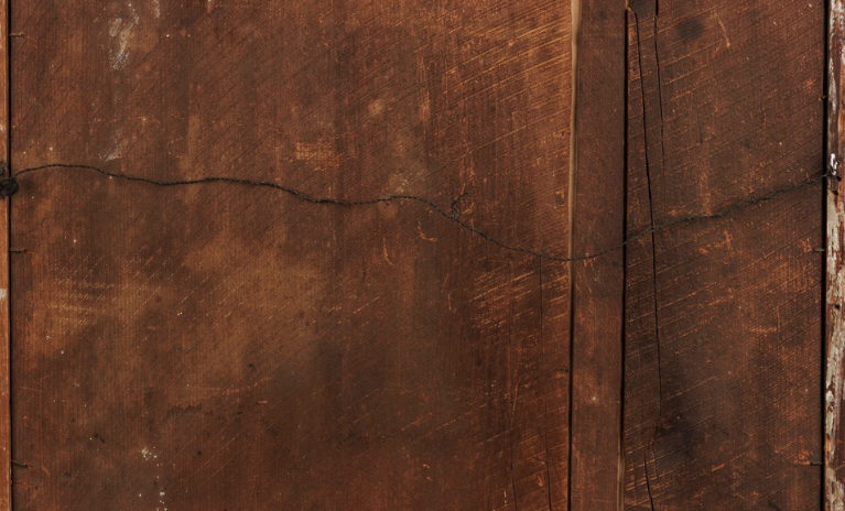 David Y. Ellinger Oil on Velvet Theorem in 19th Century Lemon Gilt Frame