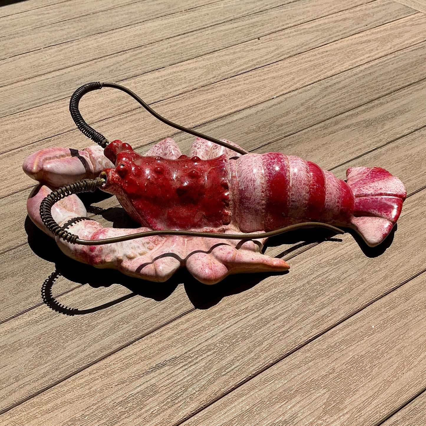 Vintage Mid Century Ceramic Lobster Folk Art Sculpture