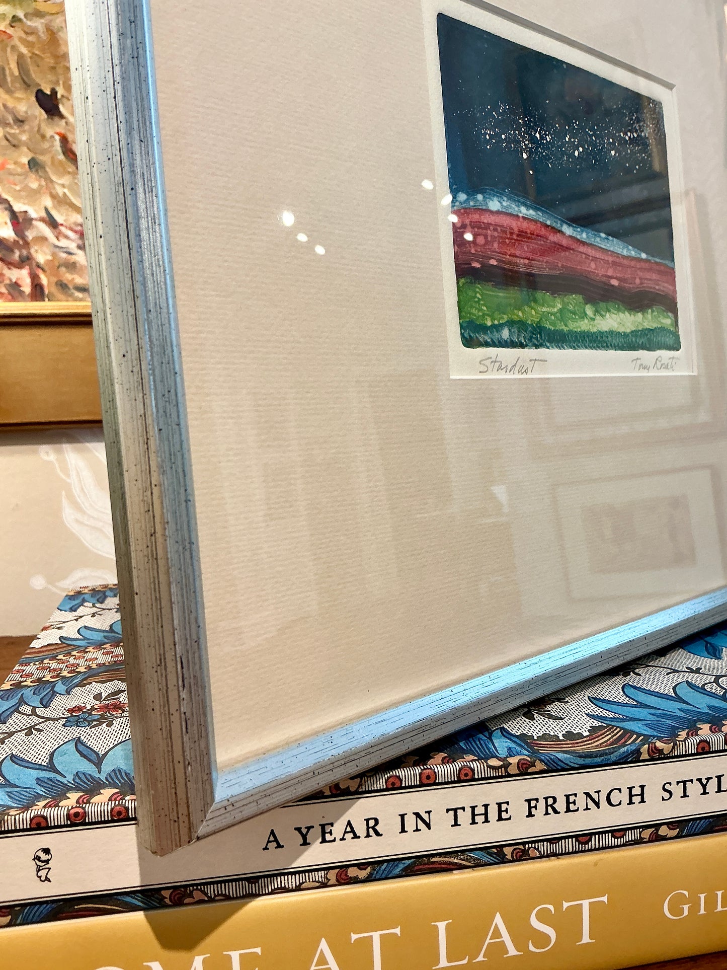 Tony Rosati Stardust Landscape Monotype in Silver Frame