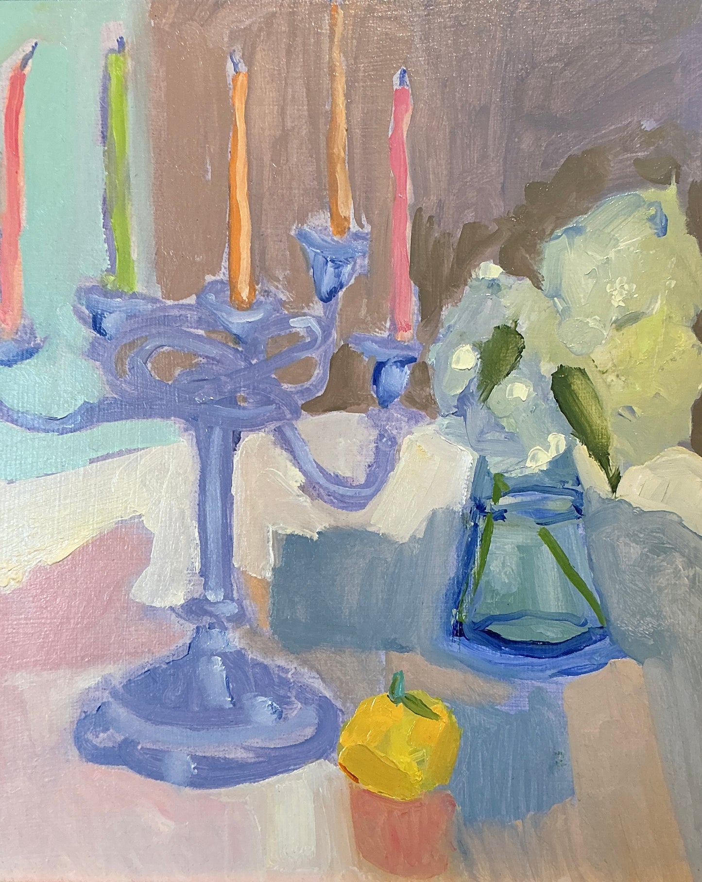 Gretchen McGinnis Big Celebration Still Life Oil Painting in Gold Frame