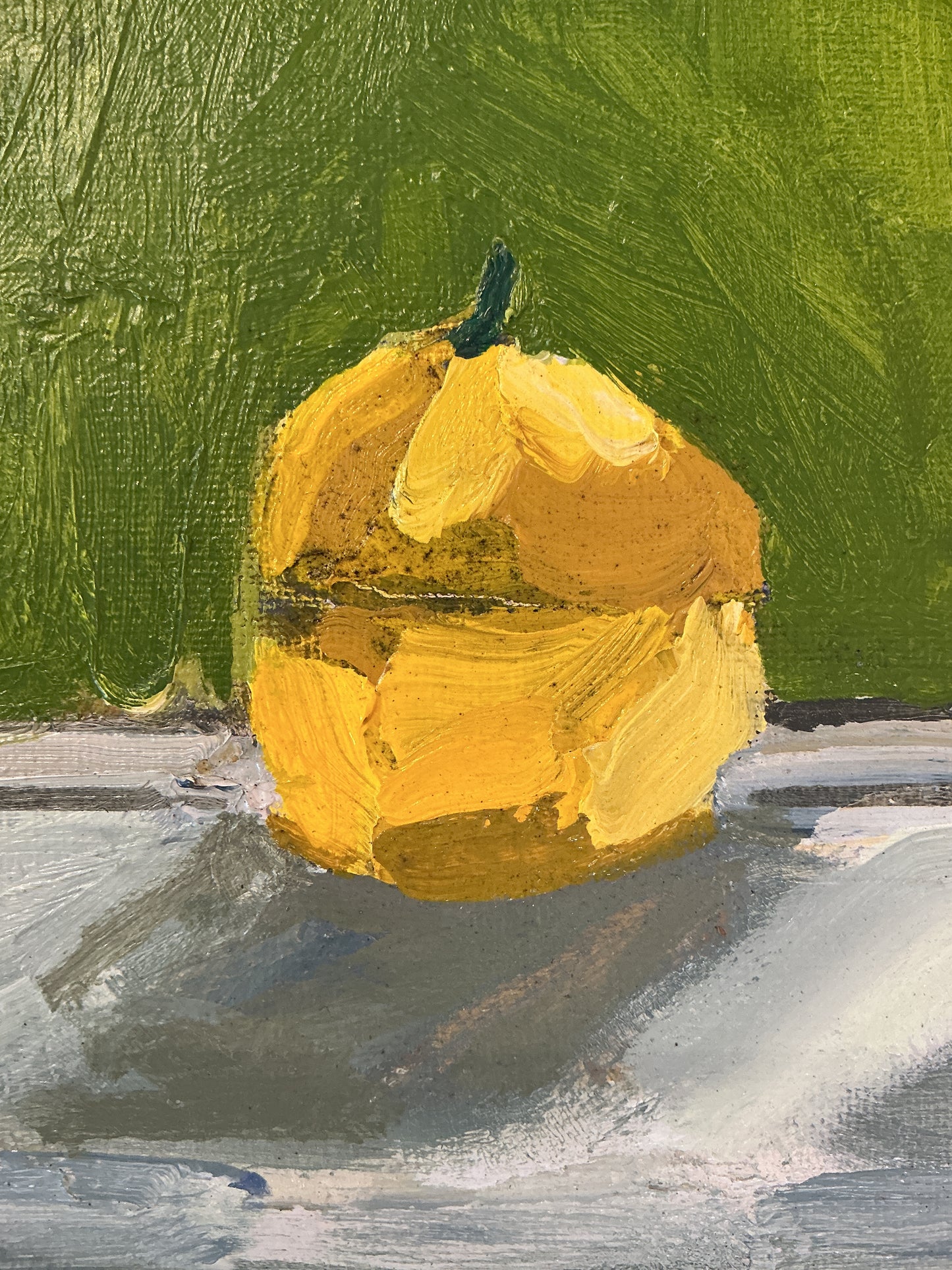 Gretchen McGinnis On The Window Sill Oil Painting in Gold Floater Frame